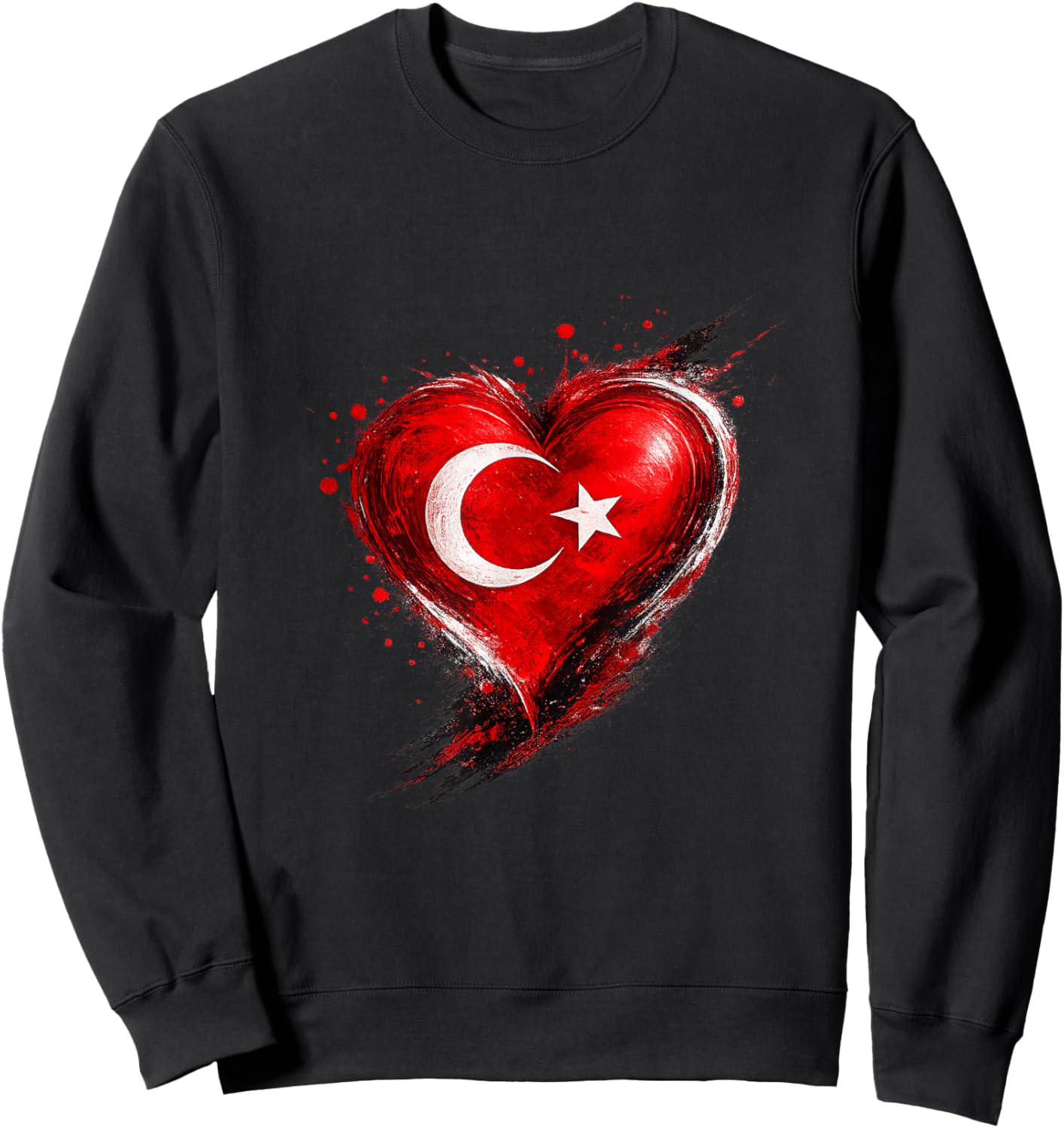 Türkei mit Herz Türkische Flagge Türk Türkiye Sweatshirt - Sweatshirt | Black