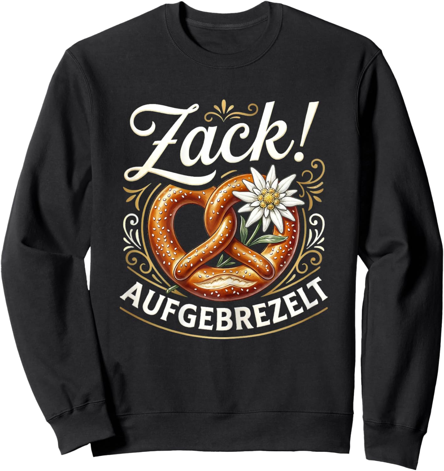 Trachten Damen Trachtenshirt Passend für Oktoberfest Sweatshirt - Sweatshirt | Black