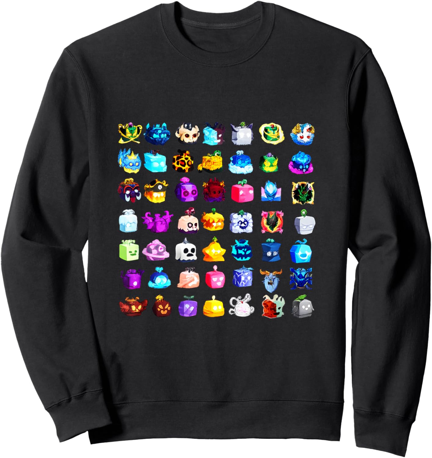 Blox Fruits All Fruits Sweatshirt - Sweatshirt | Black
