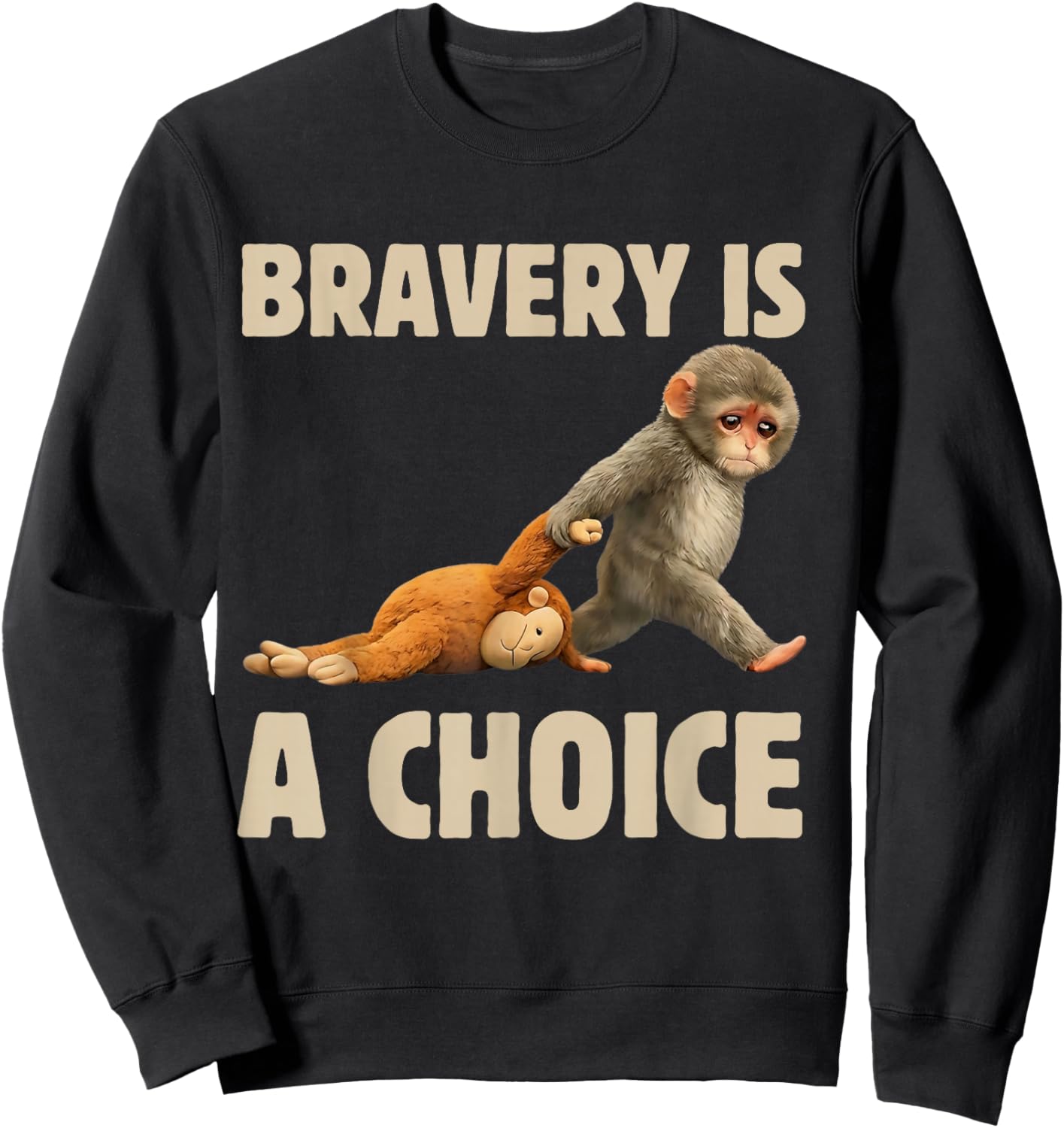 Bravery is a Choice Punch Monkey Sweatshirt - Sweatshirt | Black