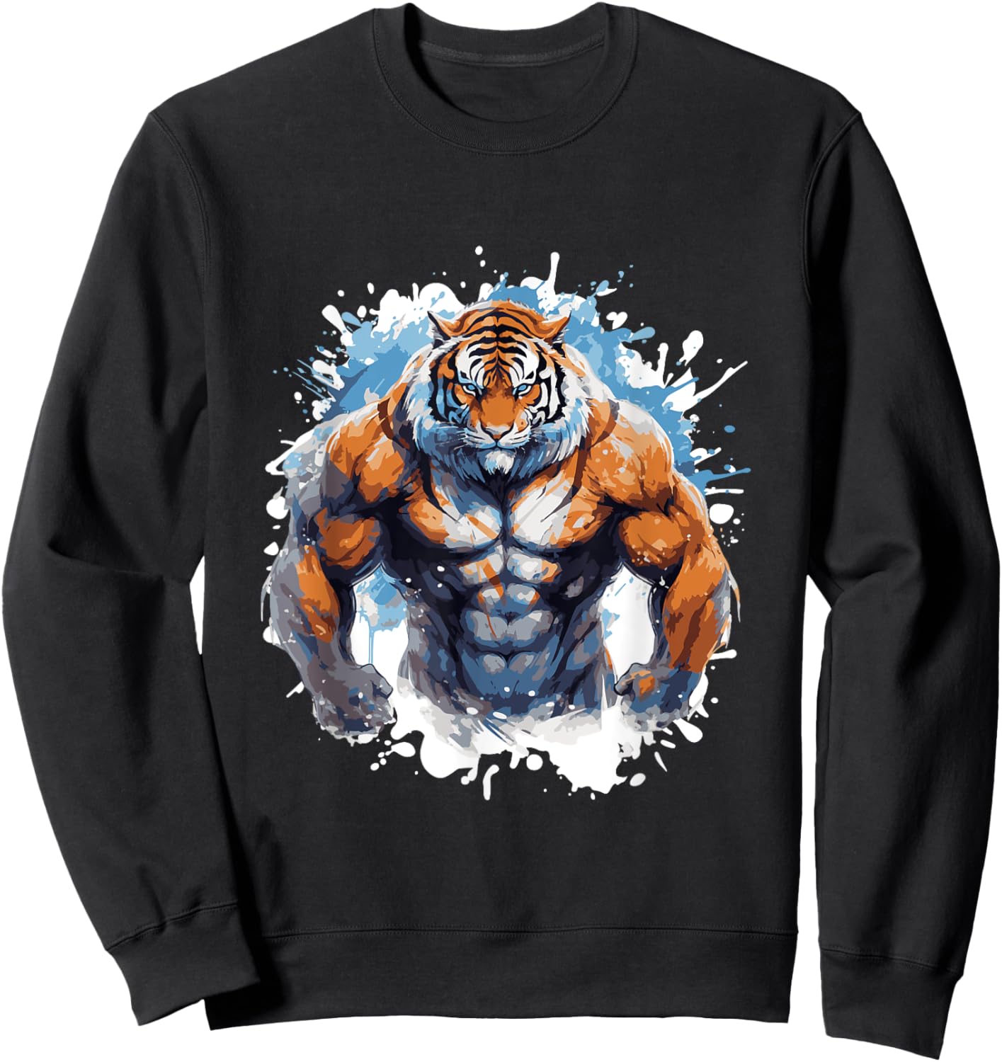 Tiger Workout Gym Beast Fighter Bodybuilder Sweatshirt - Sweatshirt | Black