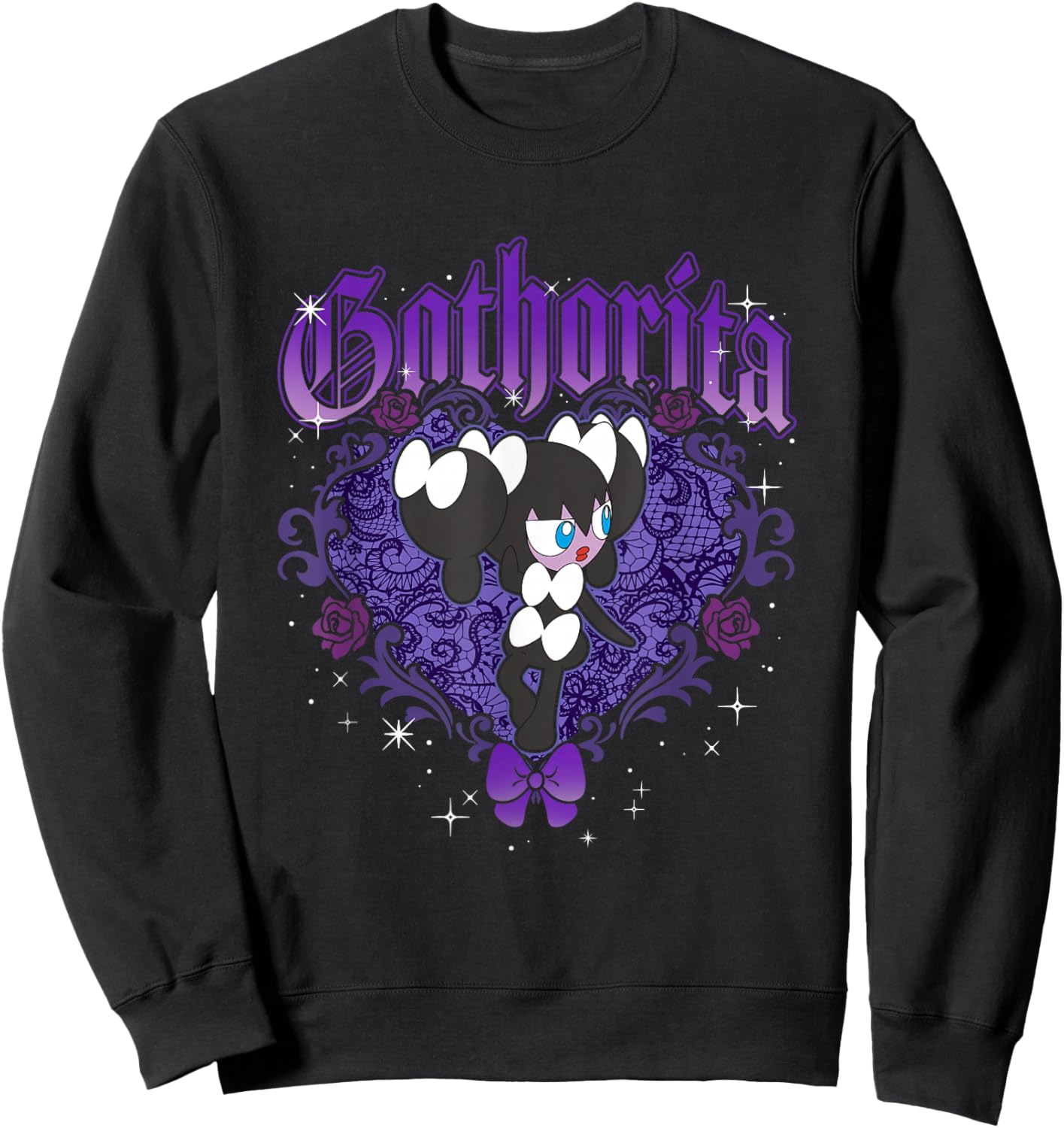 Pokémon Gothorita Vintage Heart Shaped Portrait Sweatshirt - Sweatshirt | Black