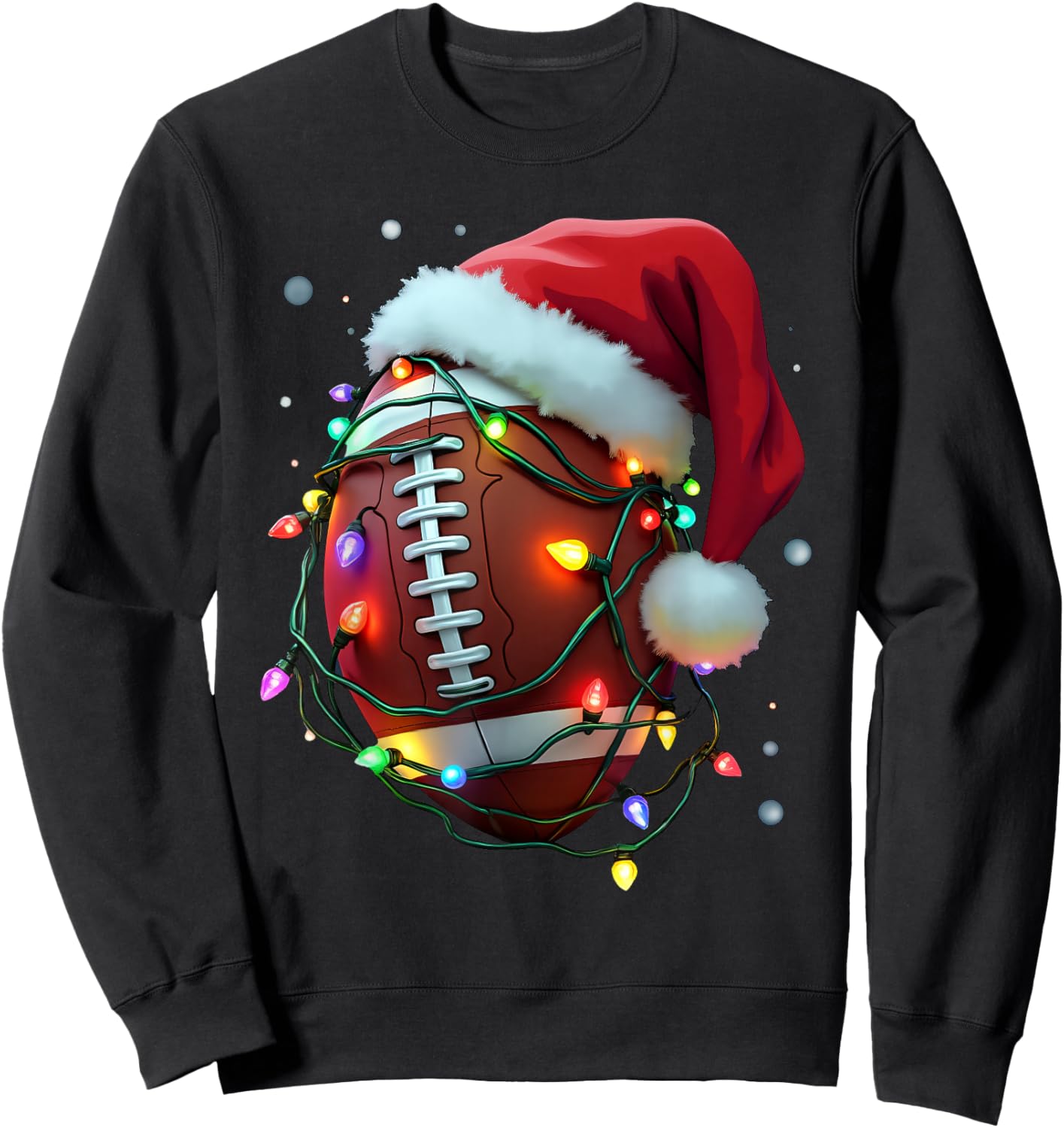 Santa Sports Christmas Football Player Design Boys Sweatshirt - Sweatshirt | Black