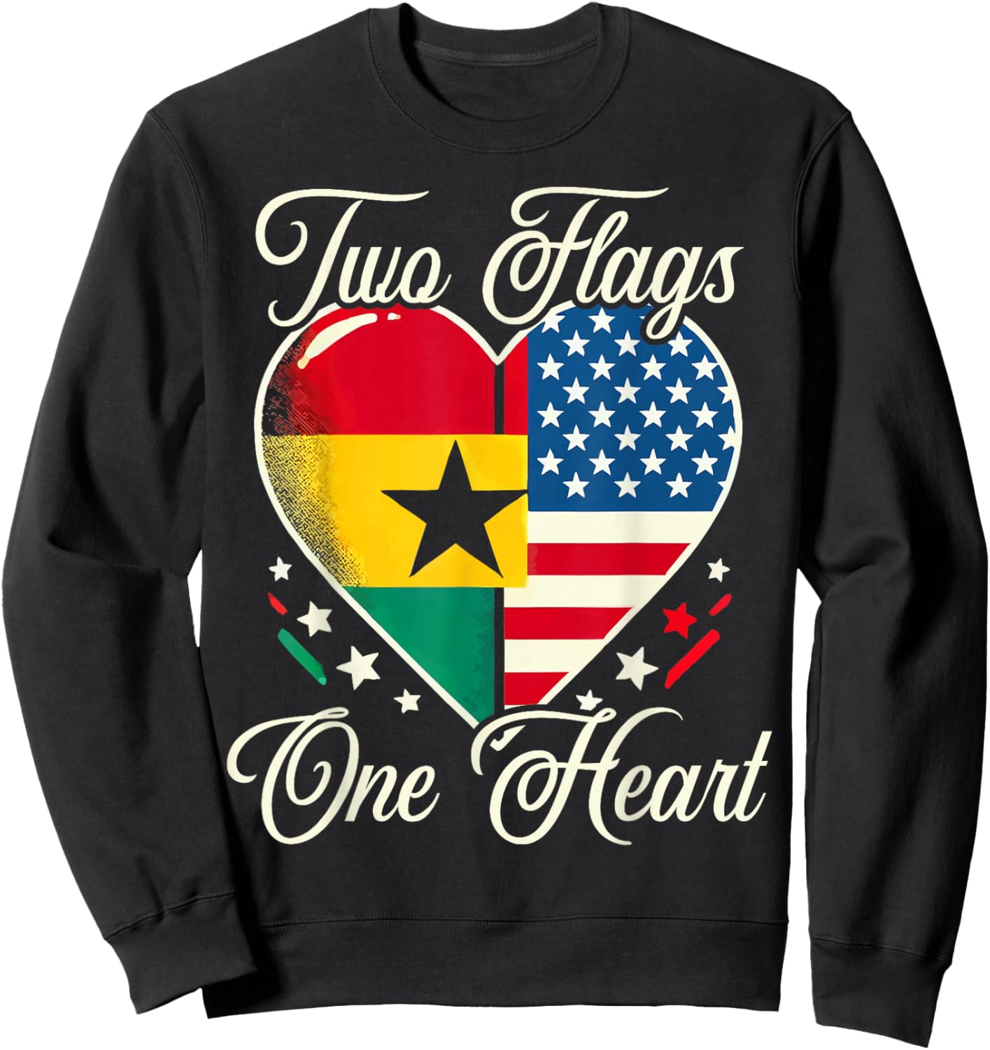 Half Ghanaian Half American USA Flag Ghana America Sweatshirt - Sweatshirt | Black