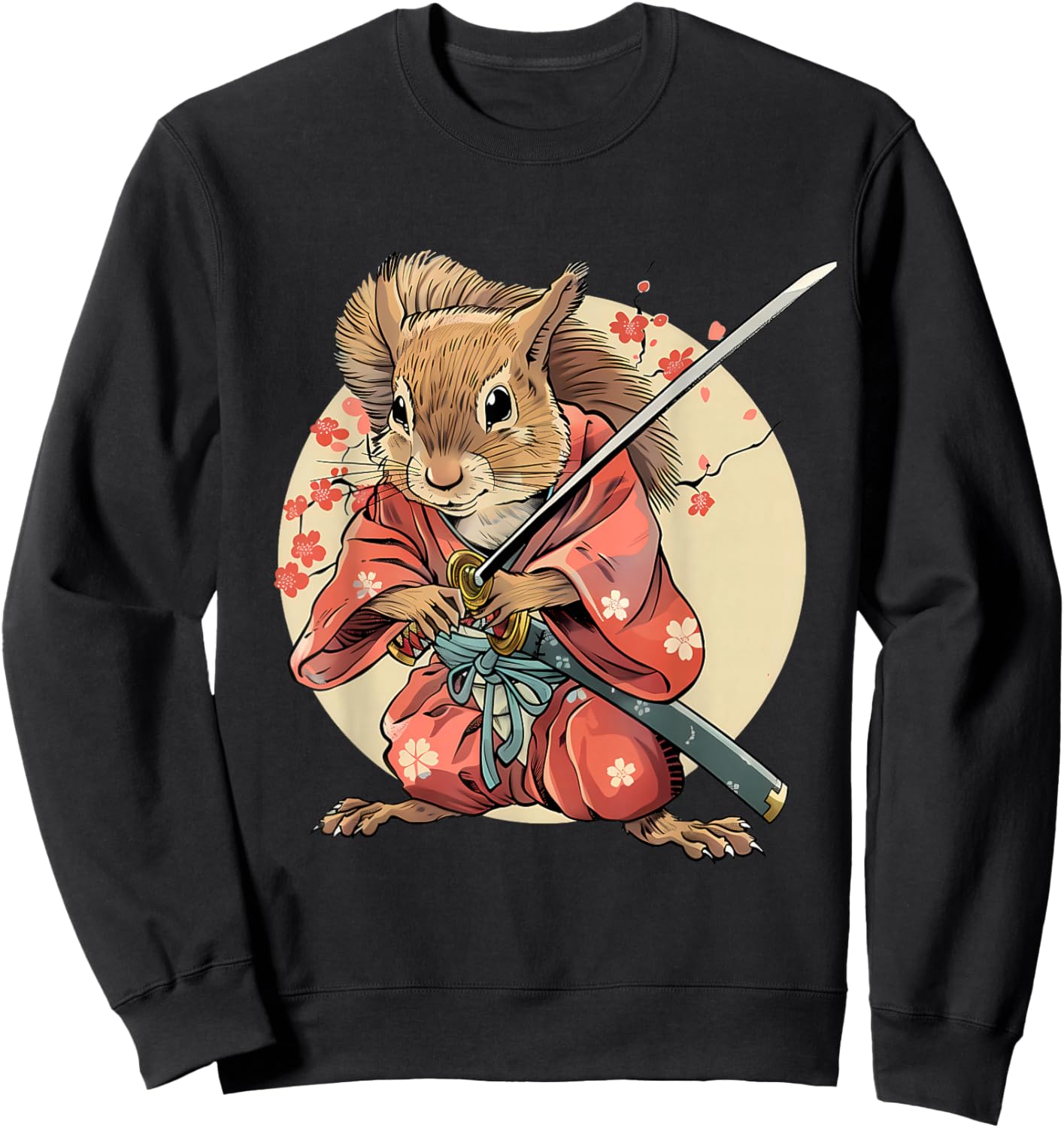 Japanese Warrior Samurai Squirrel Japanese Ninja Squirrel Sweatshirt - Sweatshirt | Black