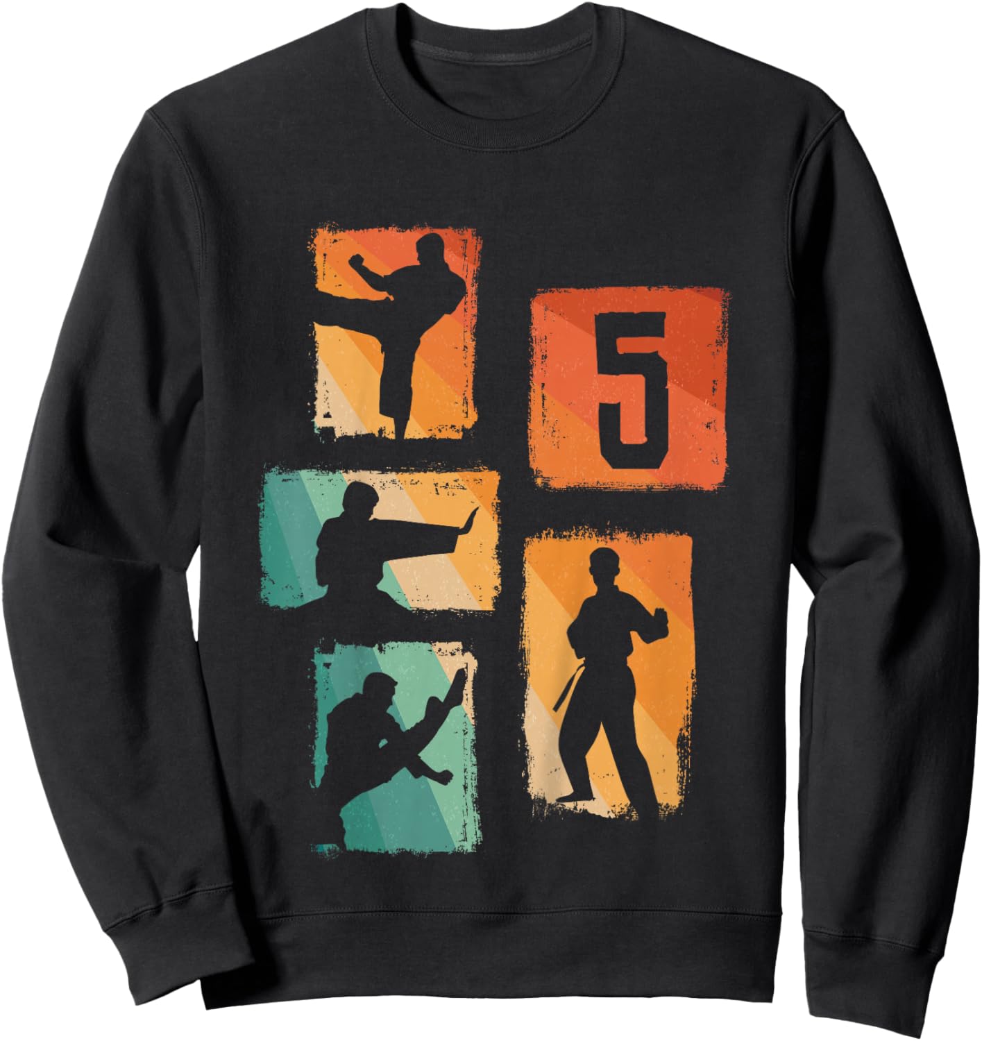 5th Birthday Karate Taekwondo 5 Years Old Boy Martial Arts Sweatshirt - Sweatshirt | Black