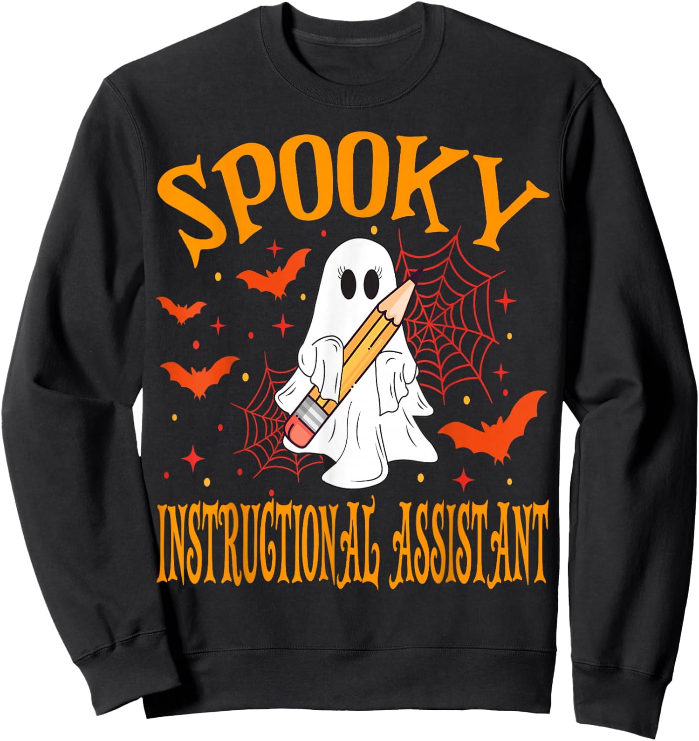 Spooky Instructional Assistant Halloween School Sweatshirt - Sweatshirt | Black