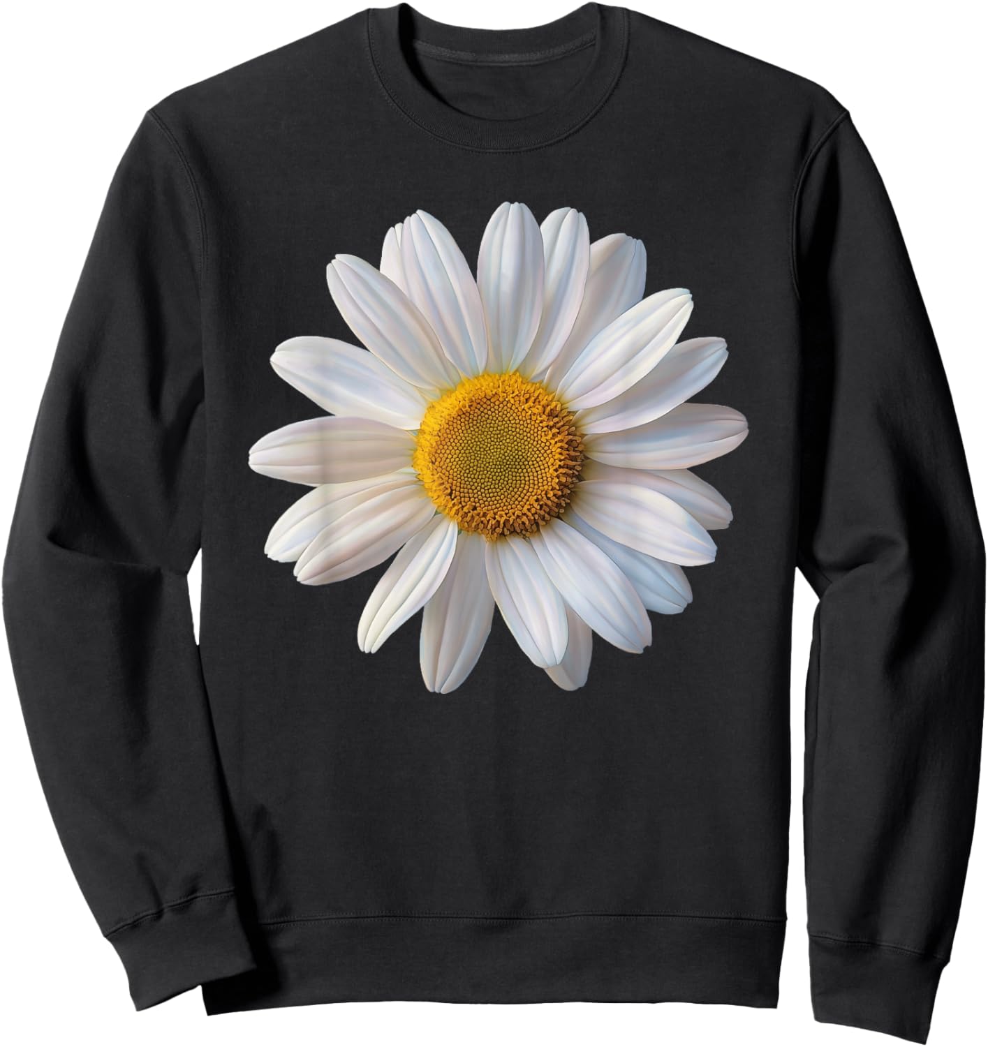 Daisy Floral Flower Graphic Sweatshirt - Sweatshirt | Black