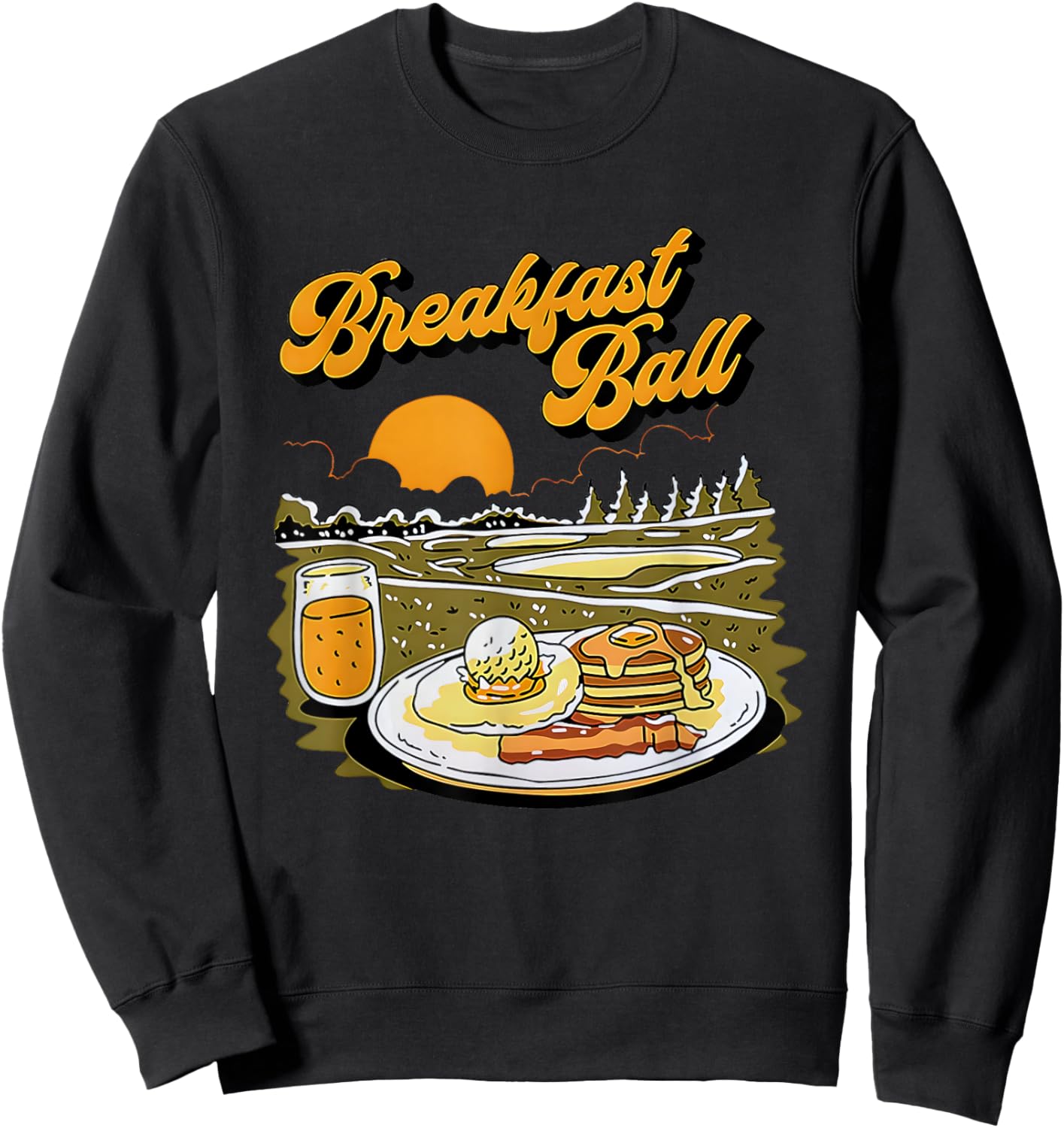 Breakfast Ball Funny Women Sweatshirt - Sweatshirt | Black