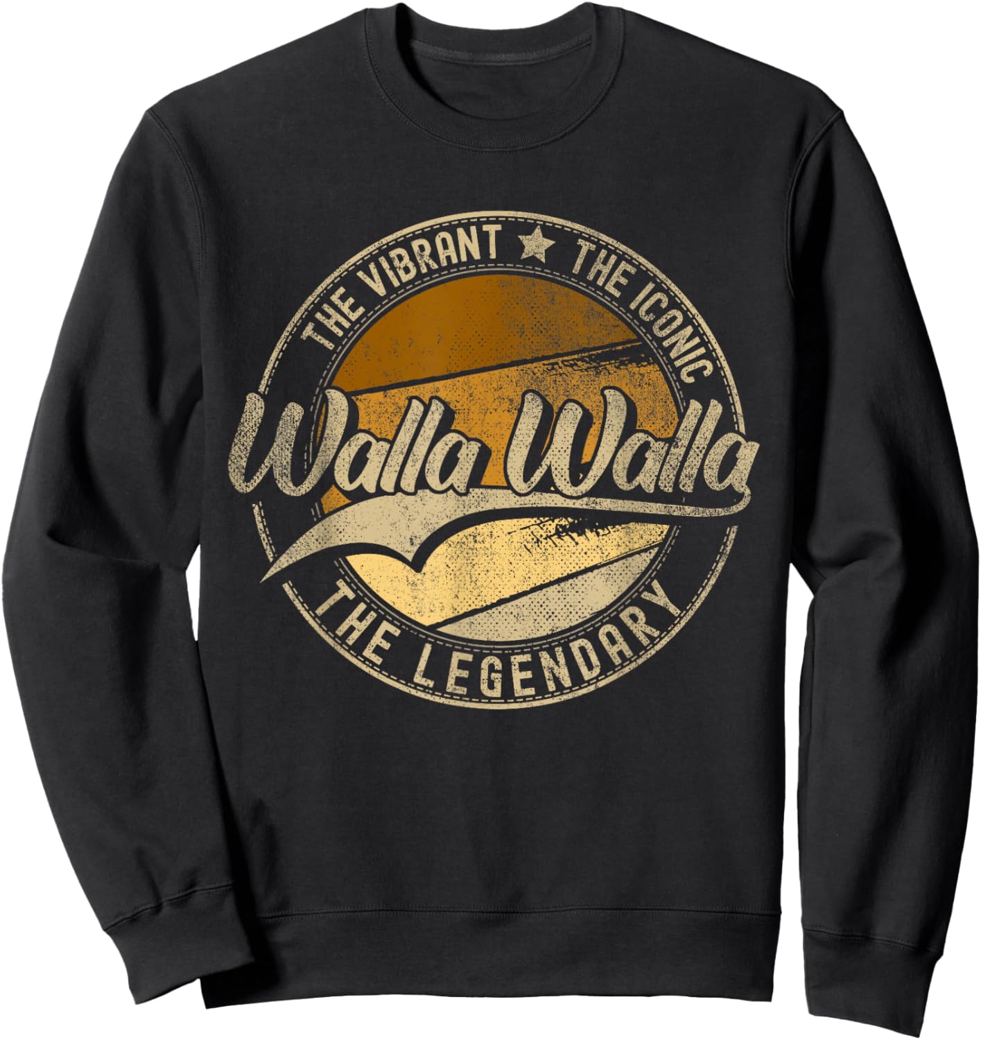 Walla Walla WA | Washington | Vintage Distressed Sweatshirt - Sweatshirt | Black