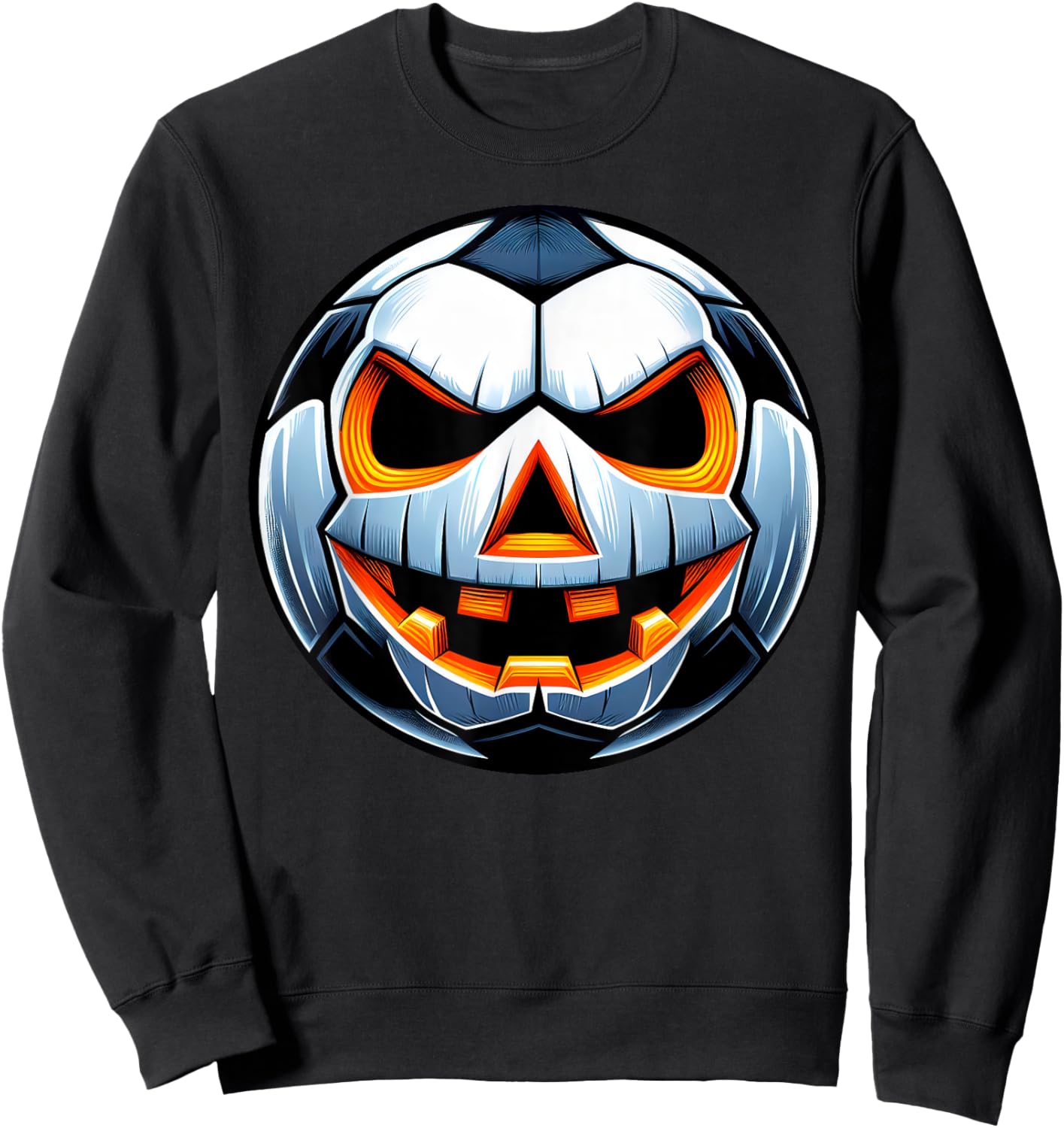 Funny Halloween Jack O Lantern Soccer Player Coach Pitcher Sweatshirt - Sweatshirt | Black