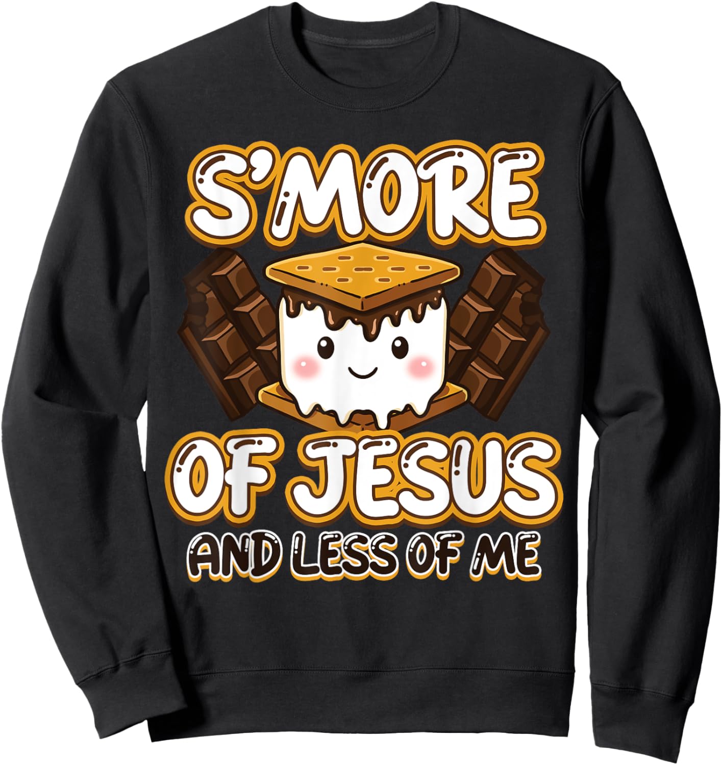 Christian Camping Smore Jesus Less Me Funny Religious Camper Sweatshirt - Sweatshirt | Black