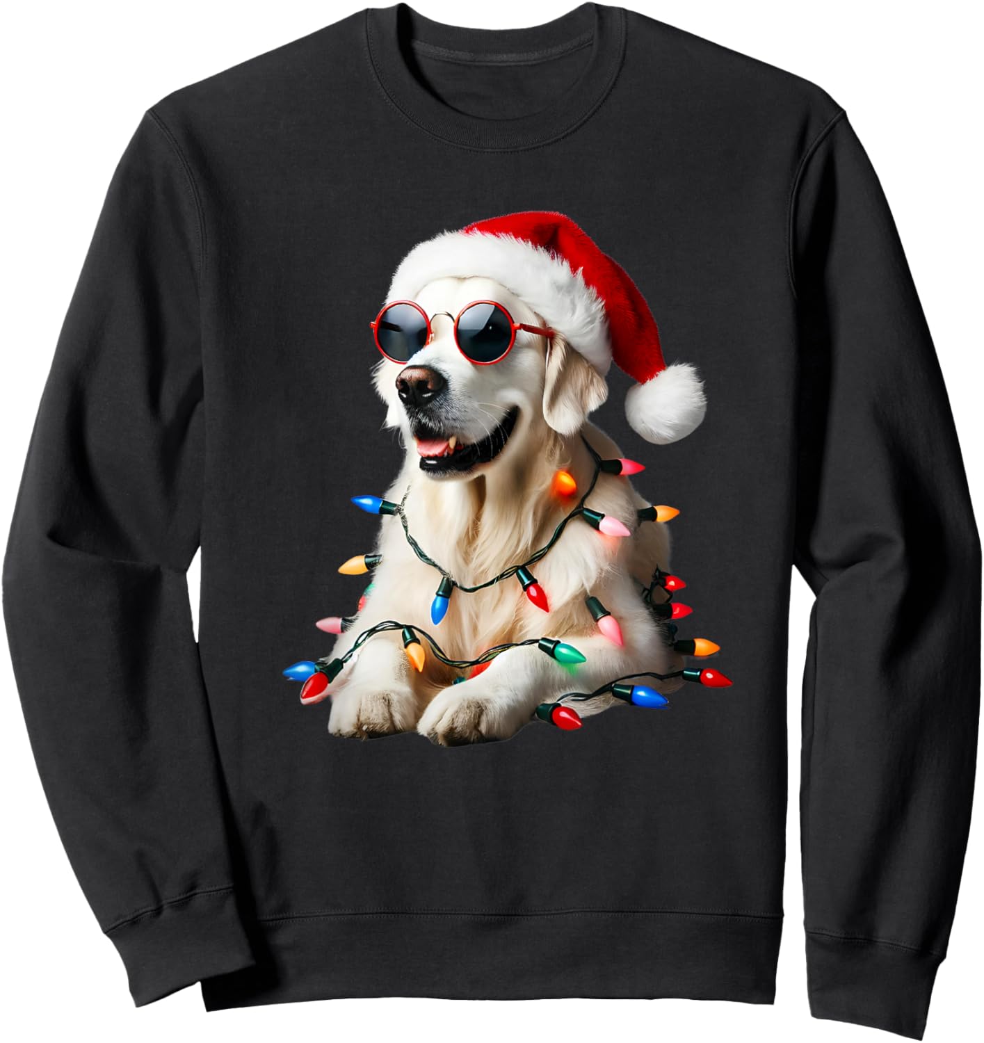 Christmas English Cream Golden Retriever Mom Dog Puppy Xmas Sweatshirt - Sweatshirt | Black
