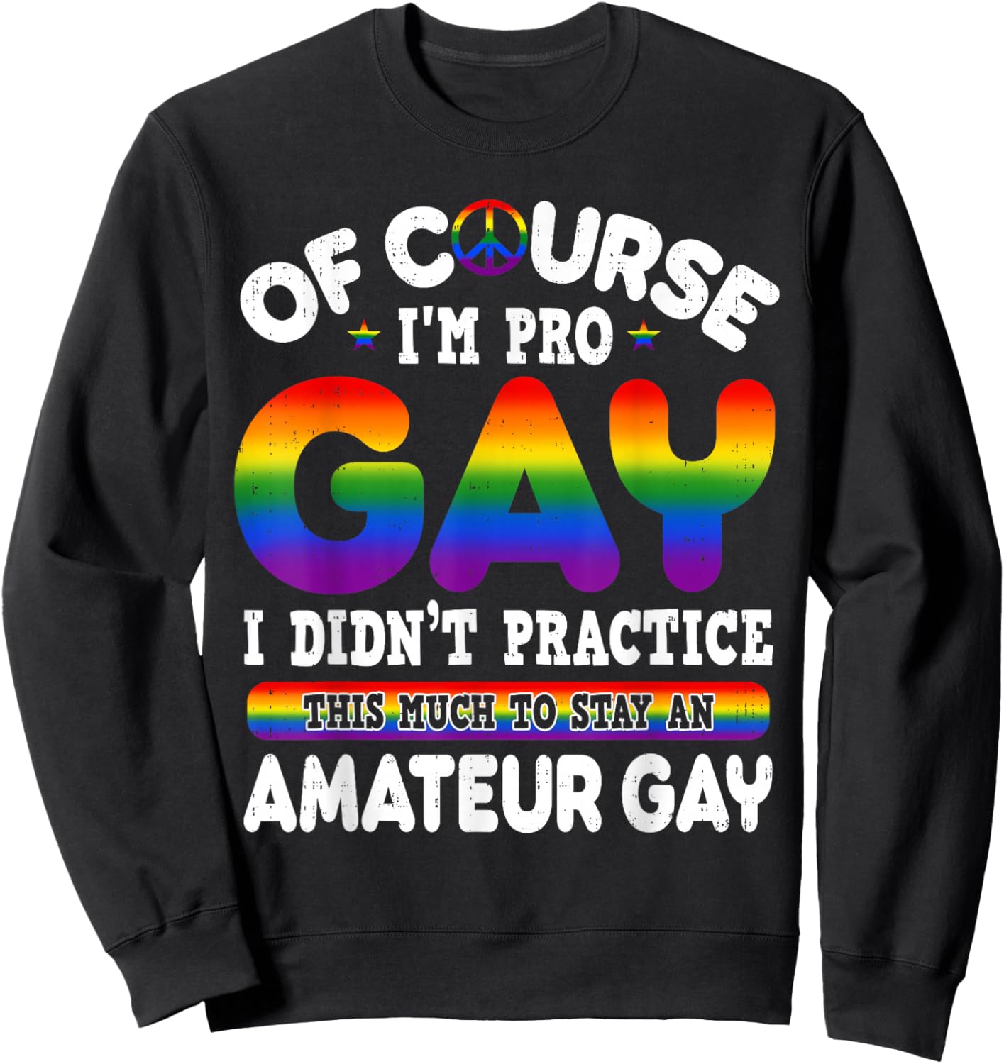 Funny Pro Gay Pride LGBTQ Rainbow Flag LGBT Humor Sweatshirt - Sweatshirt | Black