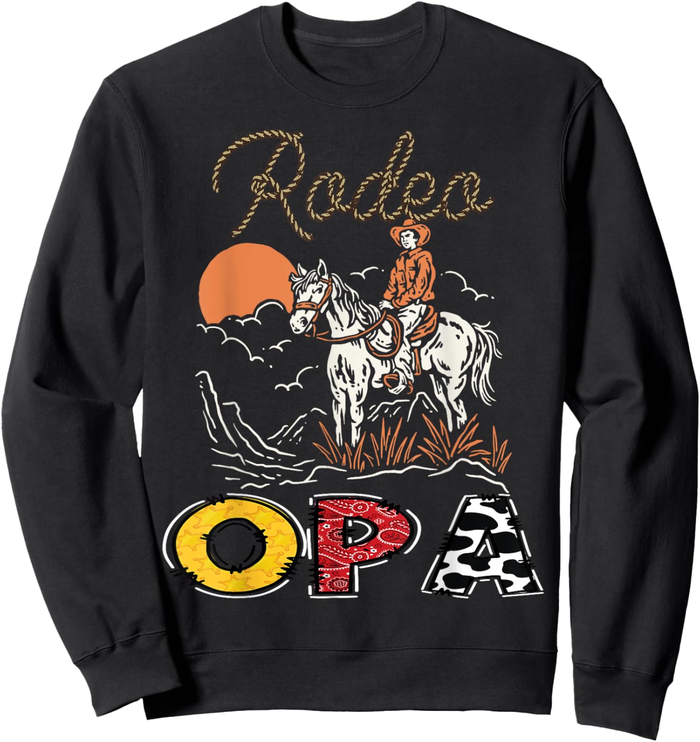 Rodeo Opa Cowboy 1St Birthday Family Matching Sweatshirt - Sweatshirt | Black