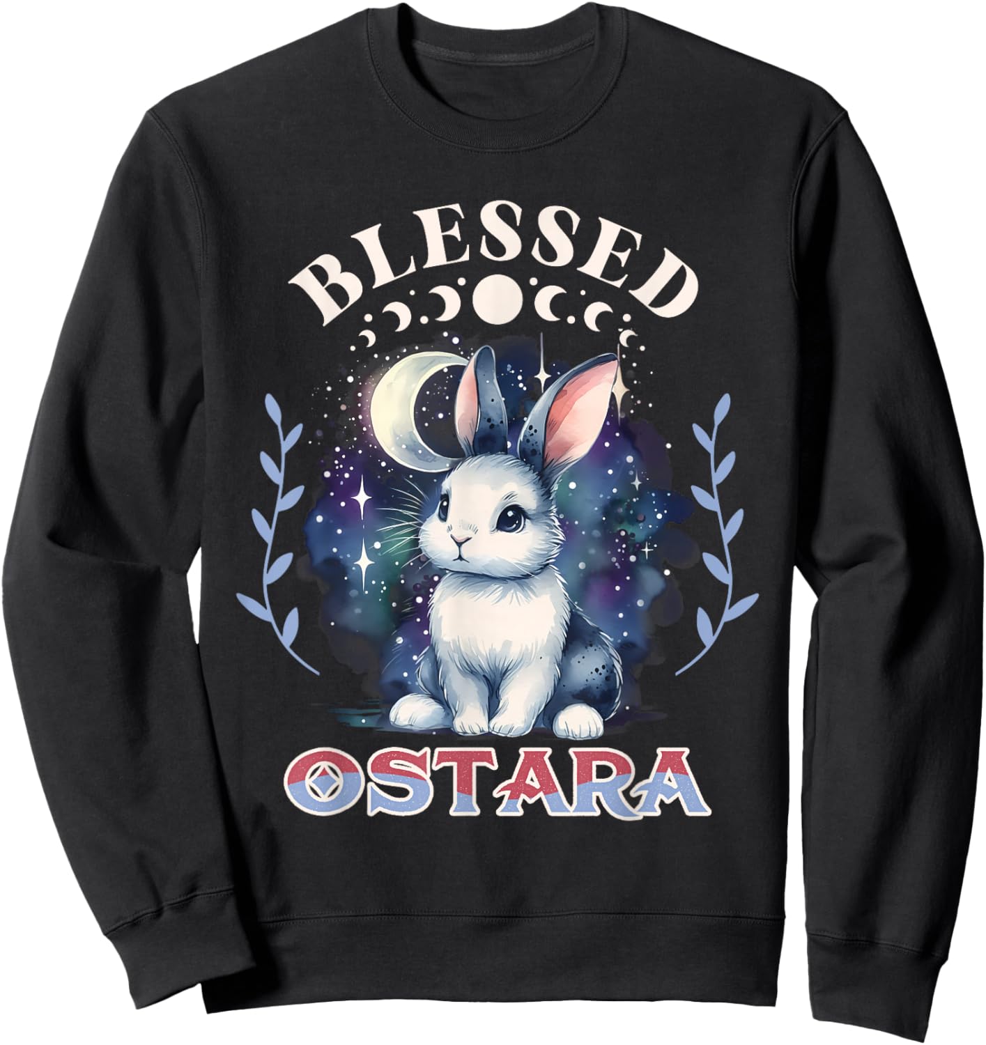Ostara Spring Festival Spring Bunny Equinox Blessed Ostara Sweatshirt - Sweatshirt | Black