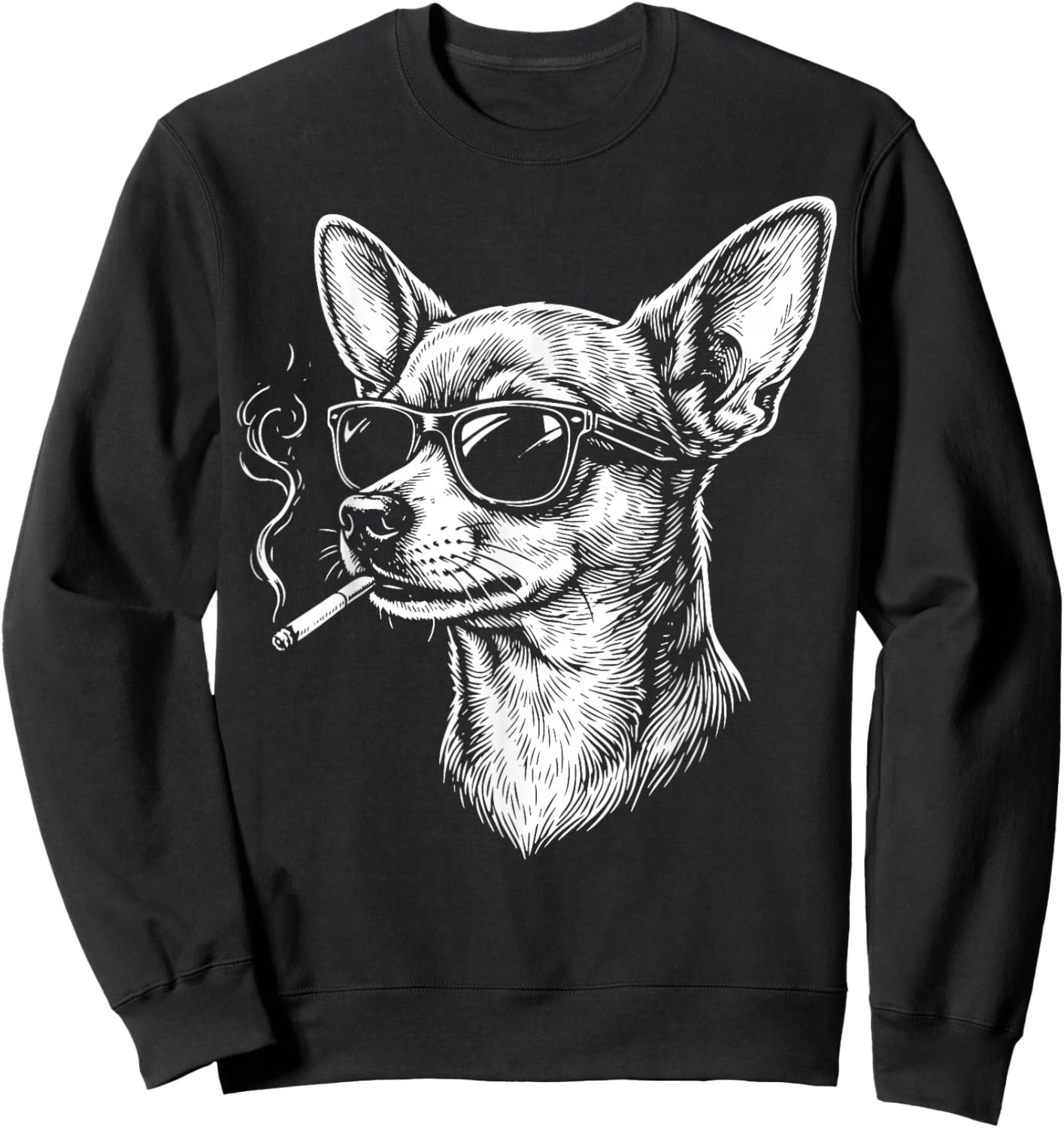 Chihuahua Fumer Cigarette Sweatshirt - Sweatshirt | Black
