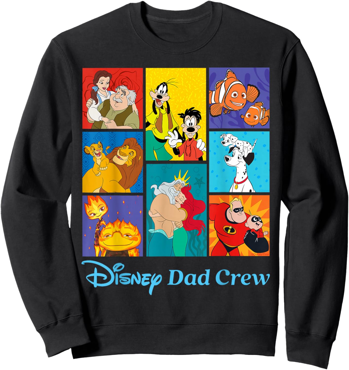 Disney Dad Crew Famous Dads & Kids Father's Day Family Trip Sweatshirt - Sweatshirt | Black