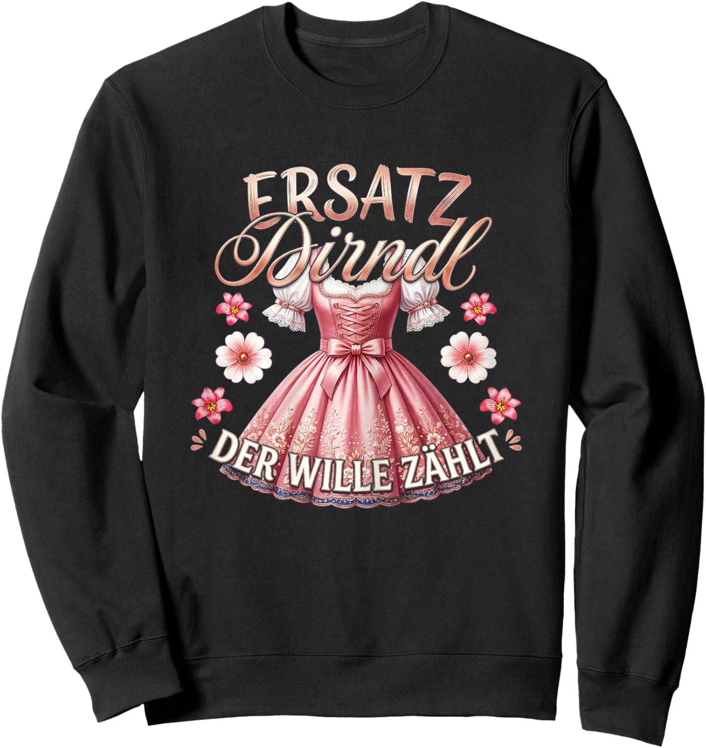 Trachten Damen Trachtenshirt Passend für Oktoberfest Sweatshirt - Sweatshirt | Black