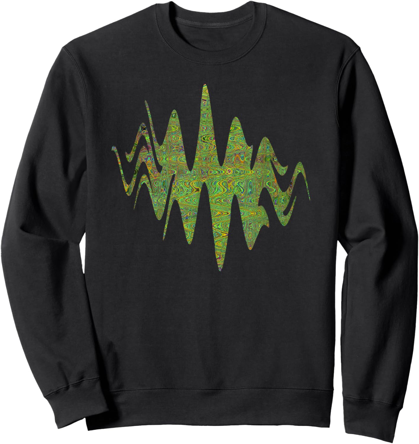 Retro abstrakte Chartreuse-grüne Schnörkellinien Sweatshirt - Sweatshirt | Black