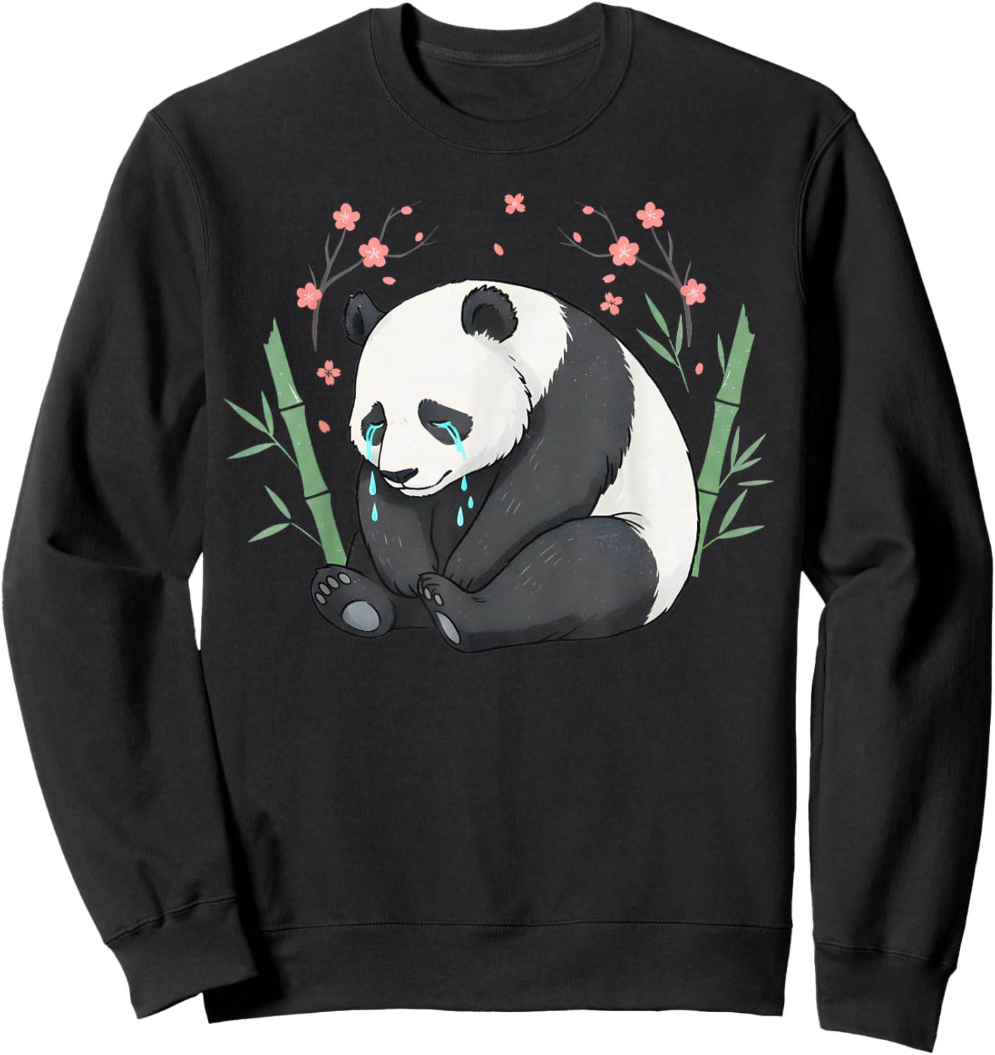 Bummed Out Sad Upset Cool Panda Bear Gift Women Kids Sweatshirt - Sweatshirt | Black