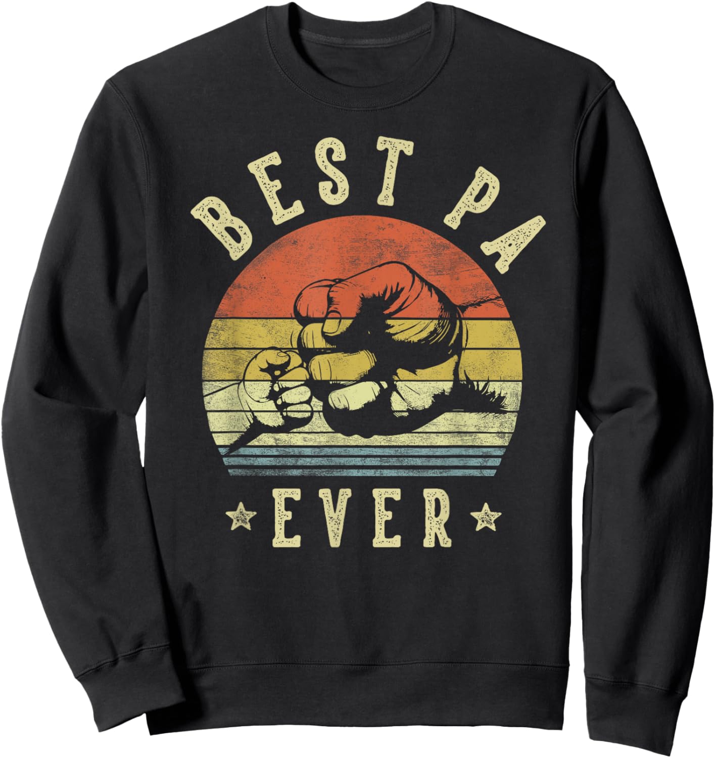 Best Pa Ever - Retro Fist Bump Vintage Design Pa Sweatshirt - Sweatshirt | Black