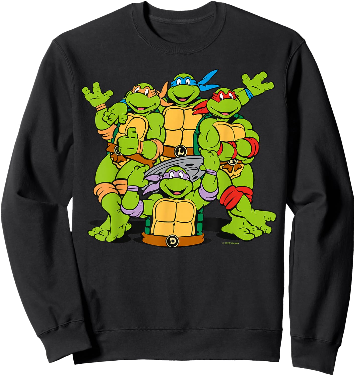 TMNT Turtle Power Best Friends 80s 90s Cartoon Reptile Lover Sweatshirt - Sweatshirt | Black