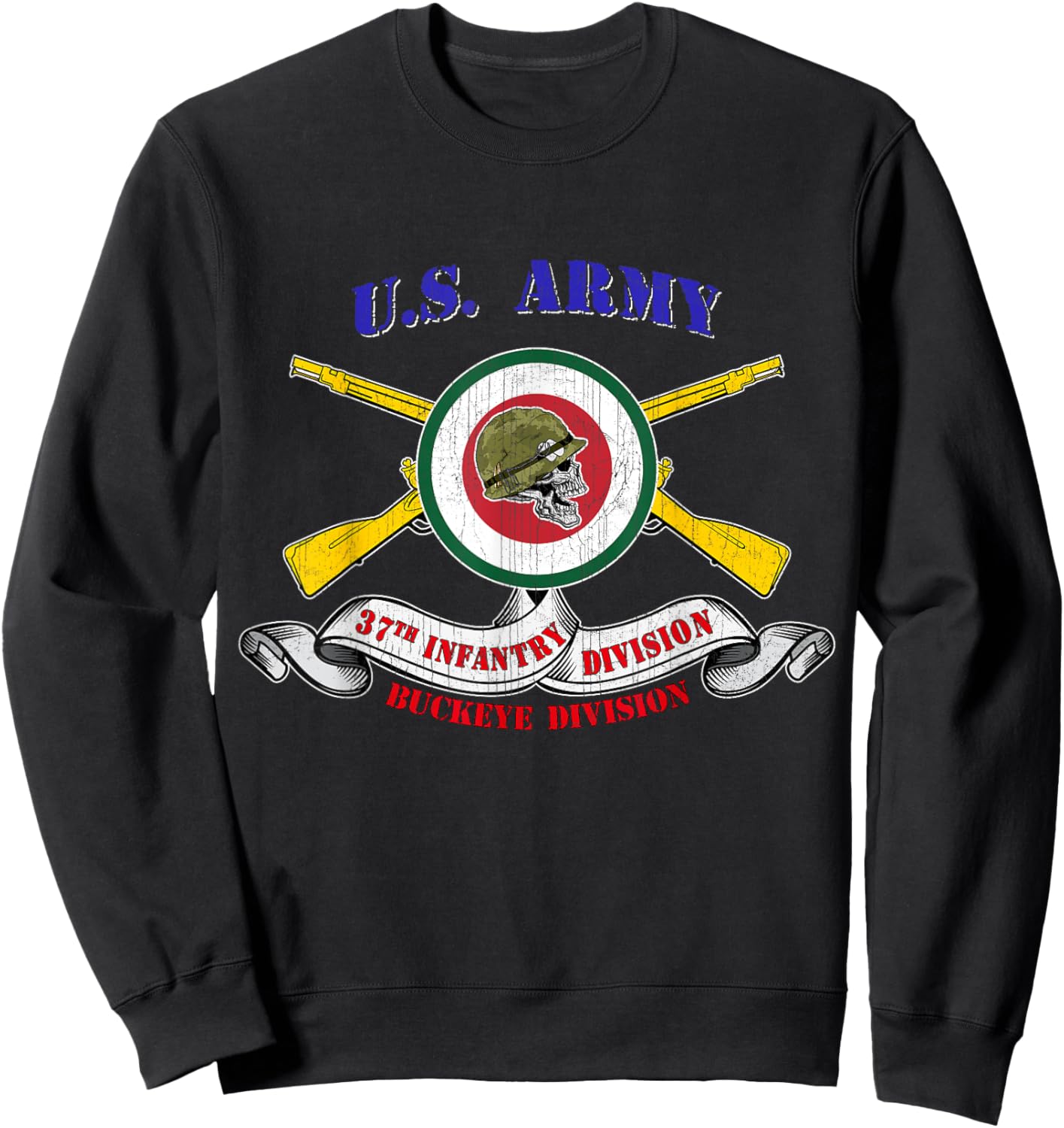 37th Infantry Division 37th ID Veteran Buckeye Division Sweatshirt - Sweatshirt | Black