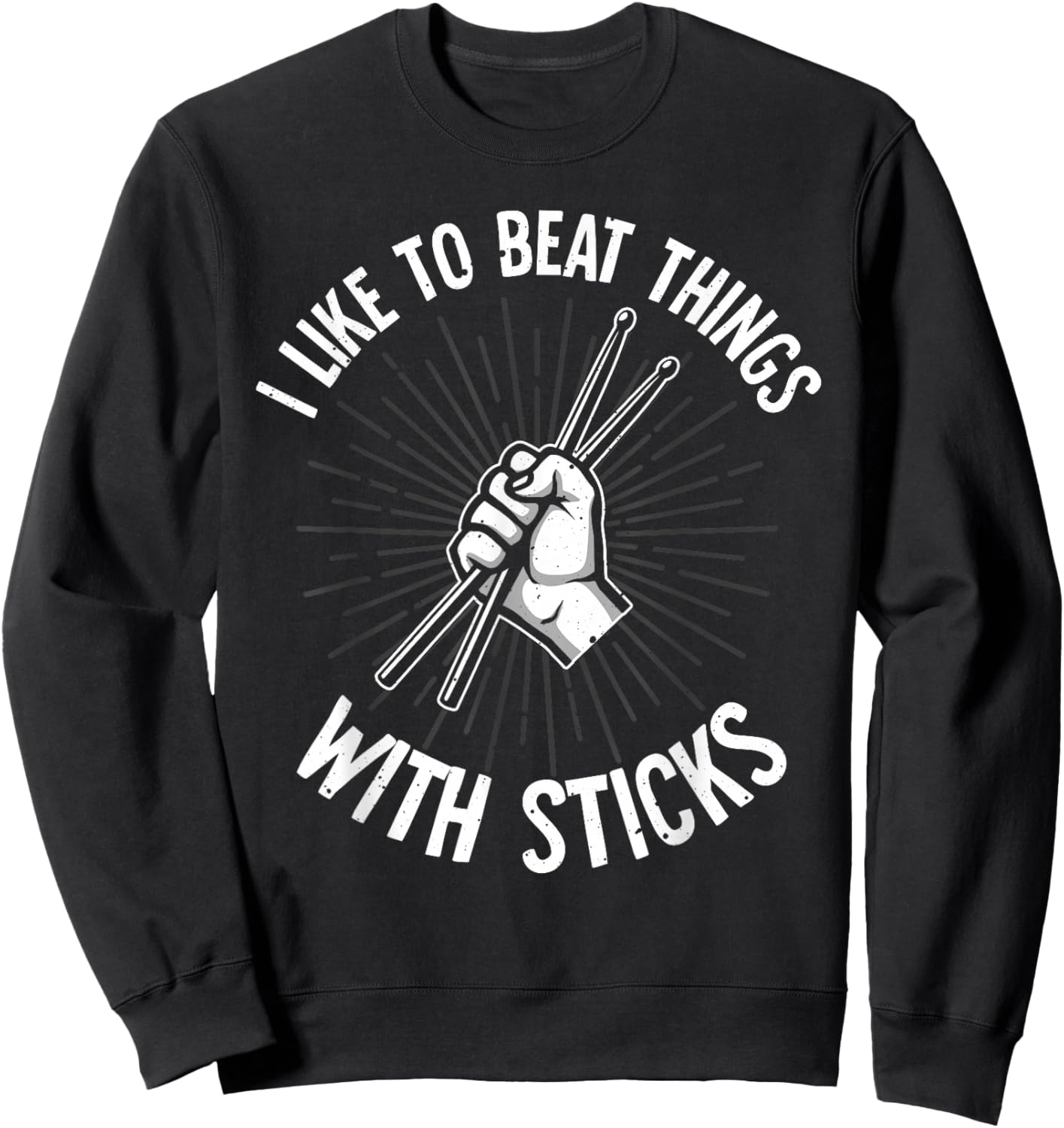 Funny Drumming Art Women Drumline Drum Set Drummer Sweatshirt - Sweatshirt | Black