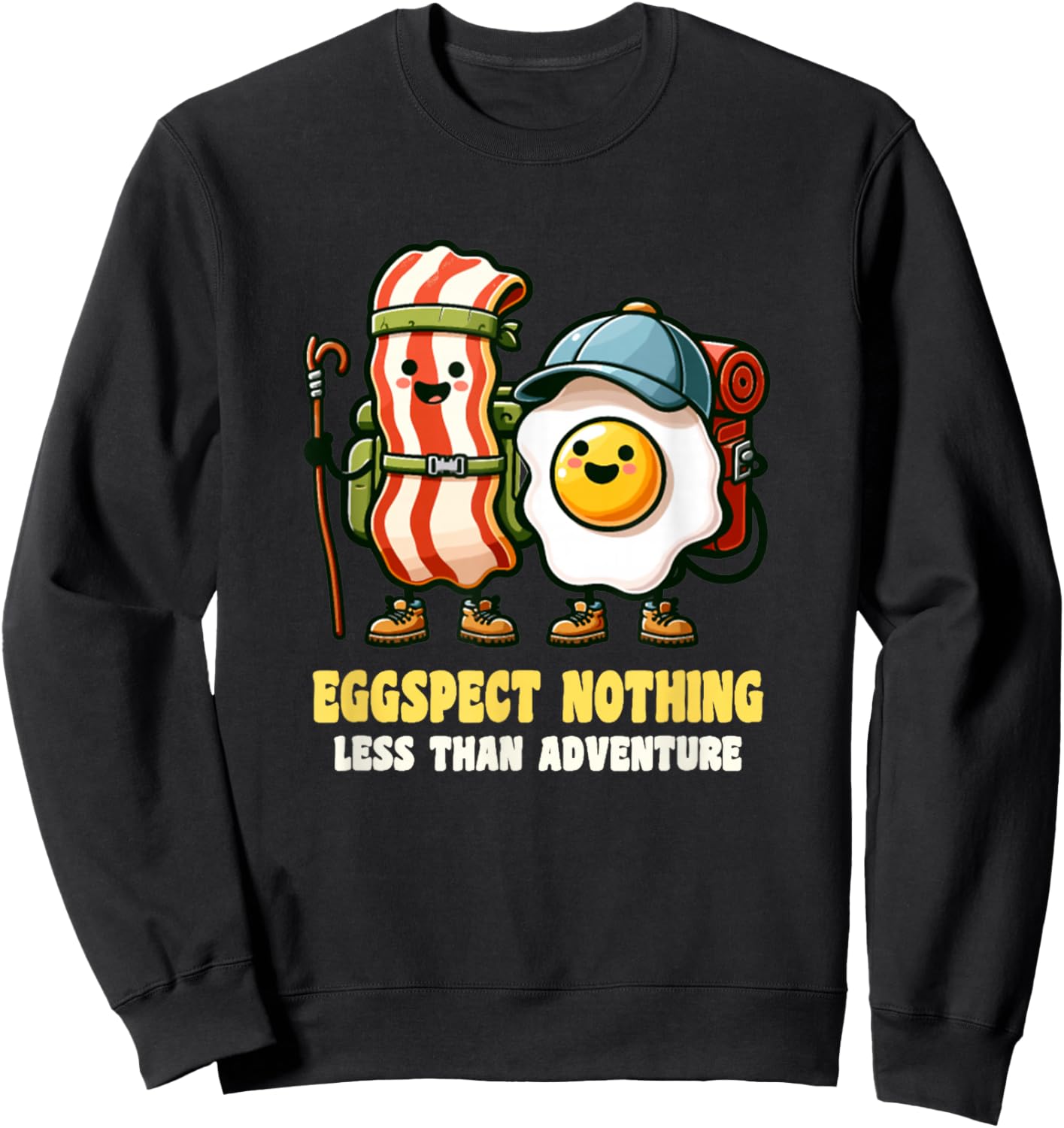 Bacon Egg And Cheese Funny Breakfast Eggspect Sweatshirt - Sweatshirt | Black