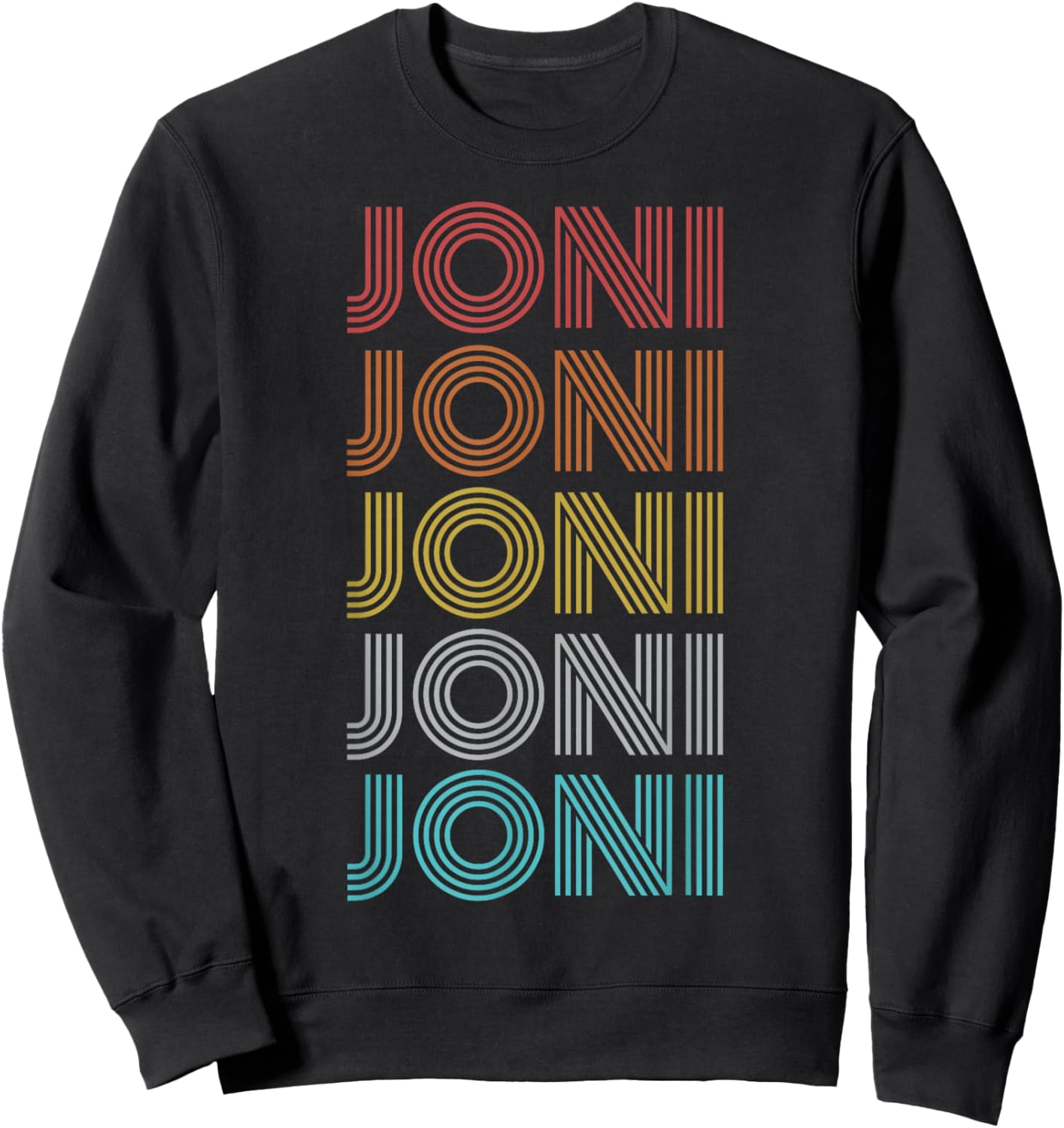 Joni Shirt Vintage Retro Apparel Adults Kids Retro Letter Print Black Small Sweatshirt - Sweatshirt | Black