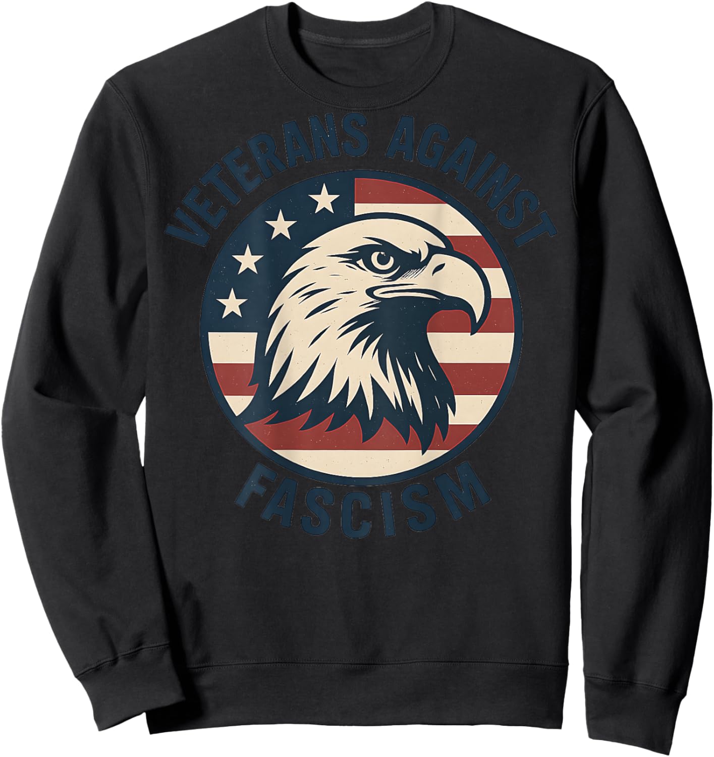 Veterans Against Fascism (On Back Only) Sweatshirt - Sweatshirt | Black