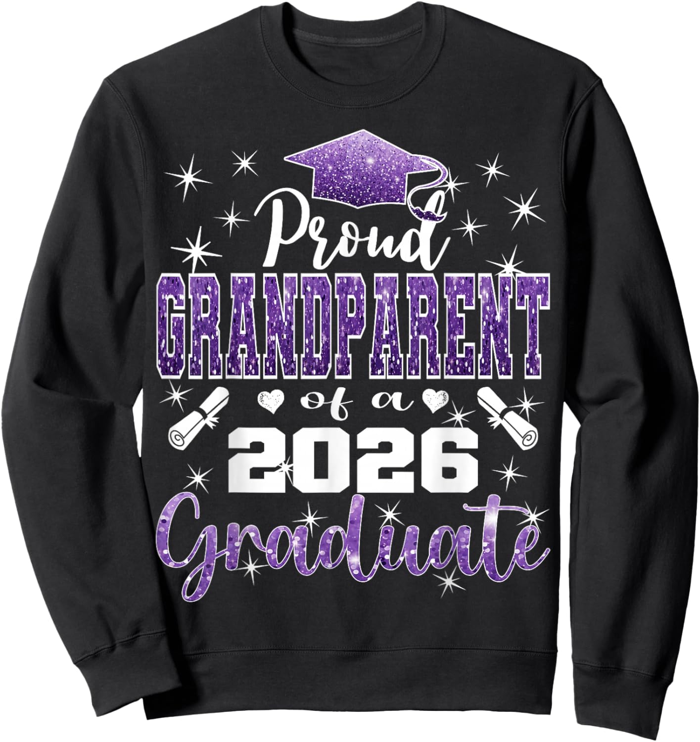 Super Proud Grandparent of 2026 Graduate Graduation Family Sweatshirt - Sweatshirt | Black