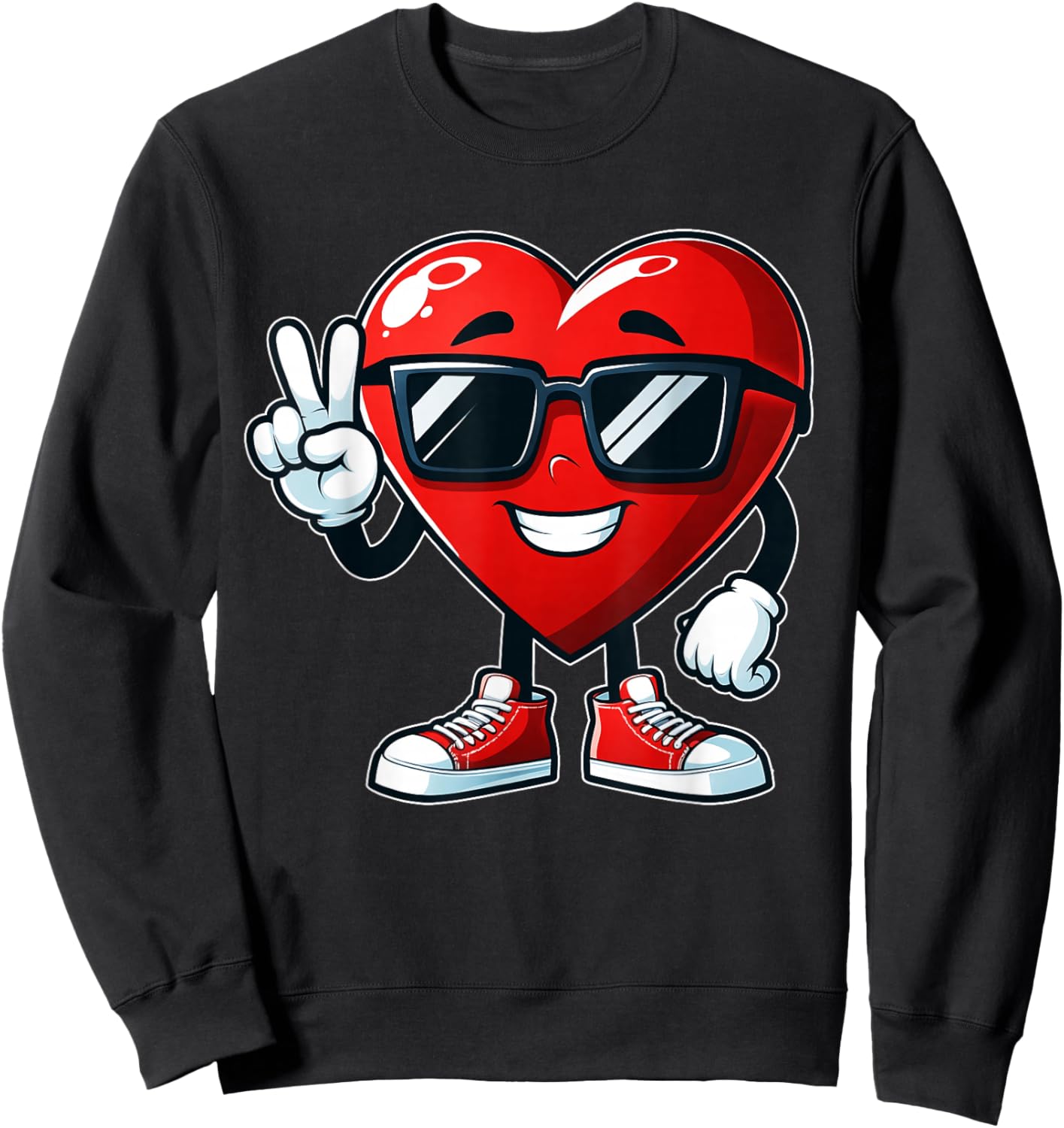 Valentines Vibes Valentines Day For Teens Boys Girls Kids Sweatshirt - Sweatshirt | Black
