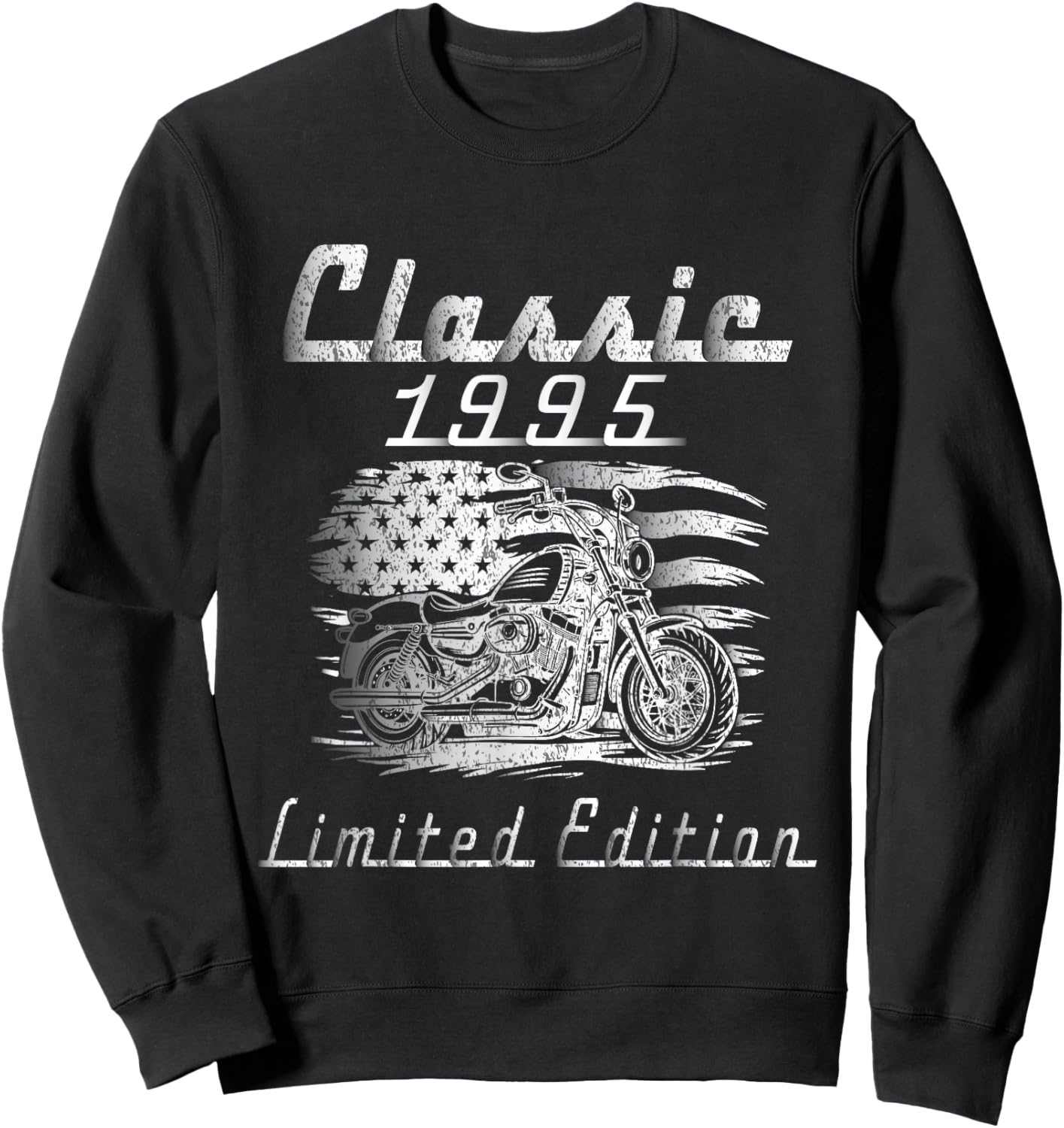 Classic 1995 Limited Edition Retro Motorcycle 30th Birthday Sweatshirt - Sweatshirt | Black