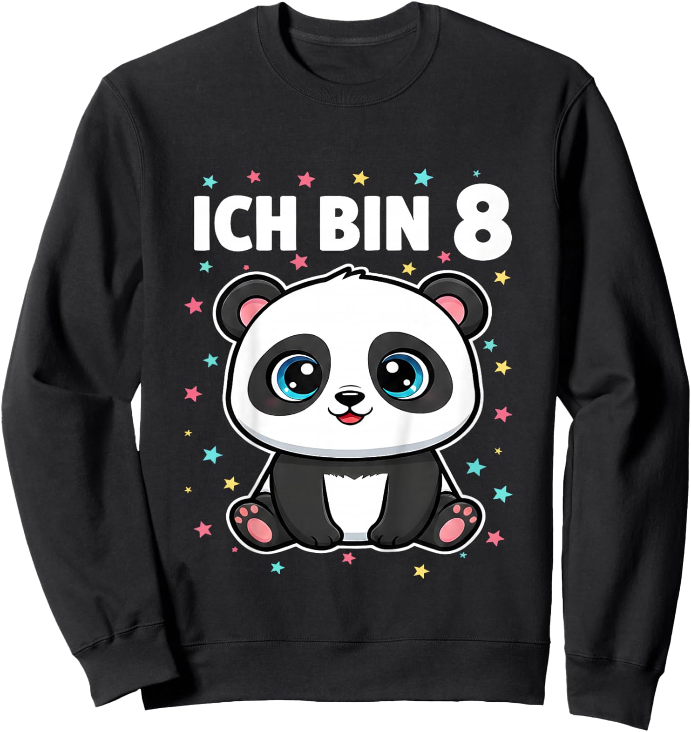 Ich Bin 8 - Süßes Panda Kindergeburtstag Junge Mädchen Sweatshirt - Sweatshirt | Black