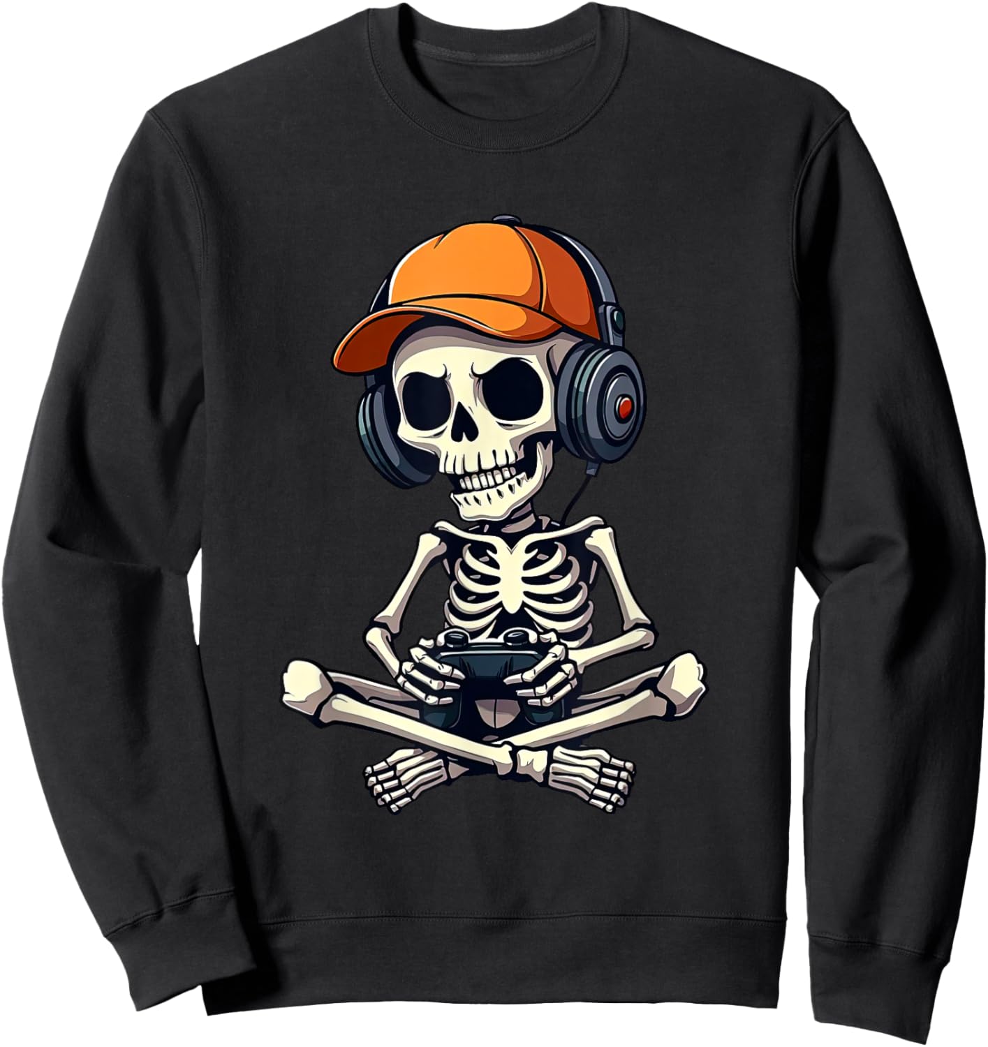 Halloween Skeleton Gamer For Kids Boys Video Gaming Sweatshirt - Sweatshirt | Black