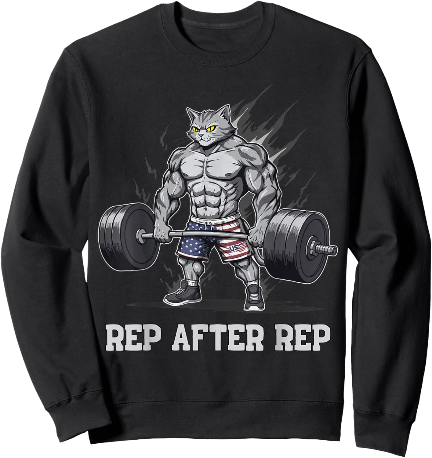 Anime Cat Pump Covers Gym Men Women Workout Sweatshirt - Sweatshirt | Black