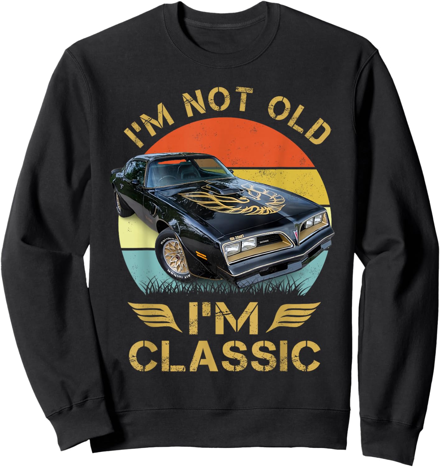 1977 77 trans am vintage black car MUSCLE CARS 70s CLASSIC Sweatshirt - Sweatshirt | Black