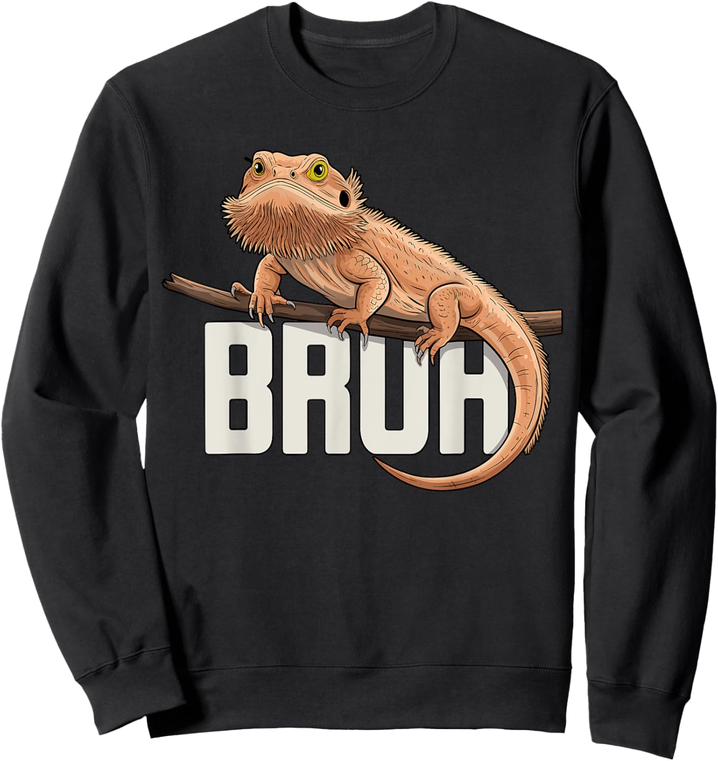 Bruh Bearded Dragon Sweatshirt - Sweatshirt | Black