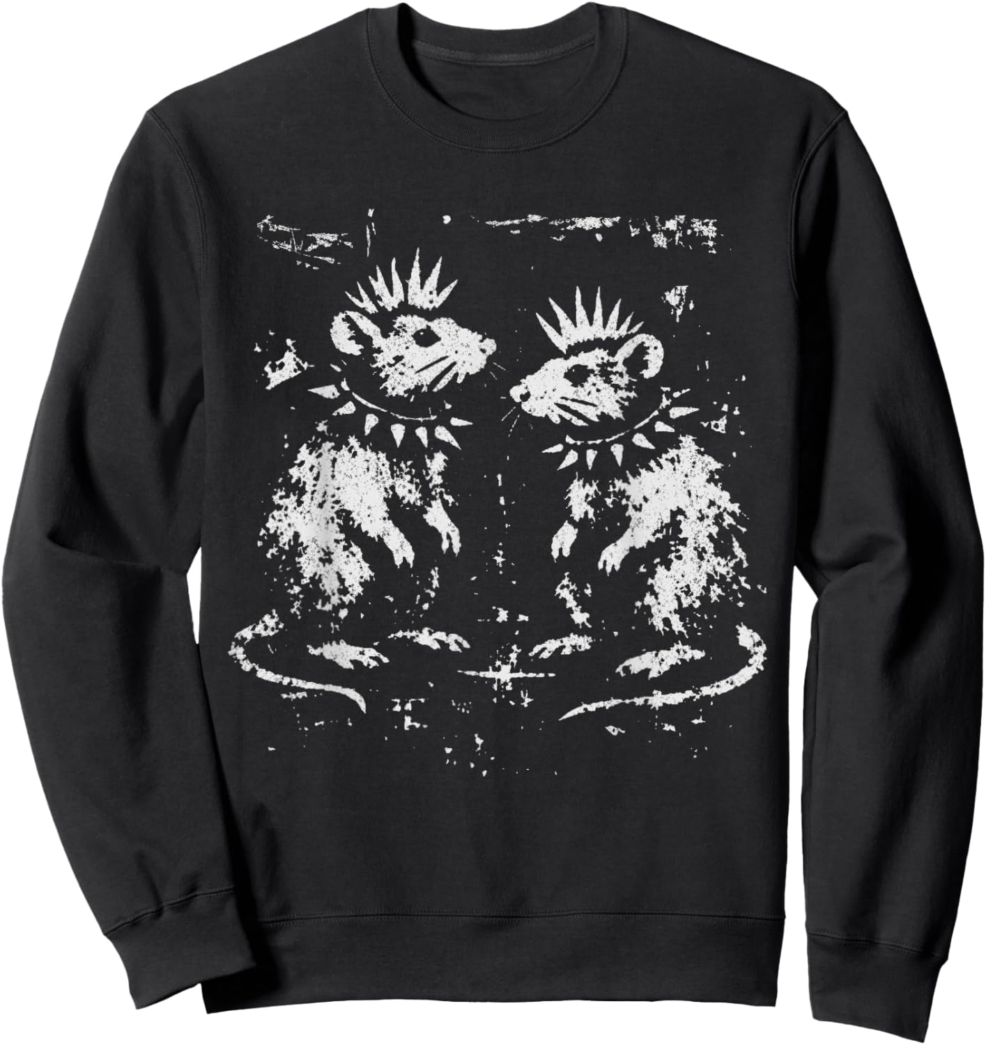 Funny Rat Punk Aesthetic Mouse Punk Goth Sweatshirt - Sweatshirt | Black