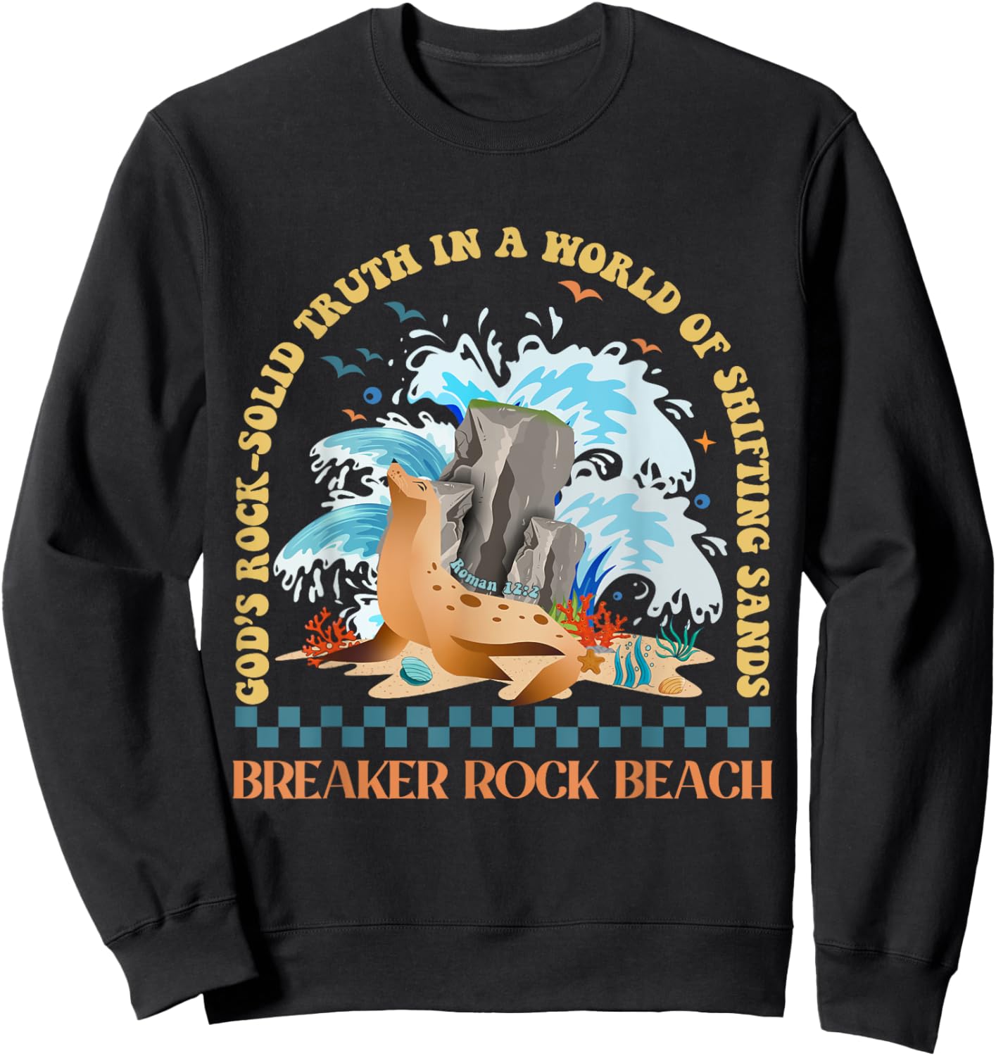 God's Rock-Solid Breaker Rock Beach VBS 2024 Christian Women Girls Kids Sweatshirt - Sweatshirt | Black