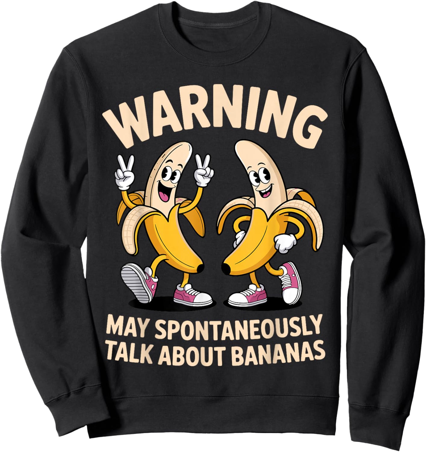 Funny Banana Art Women Youth Teen Fruit Banana Lover Sweatshirt - Sweatshirt | Black