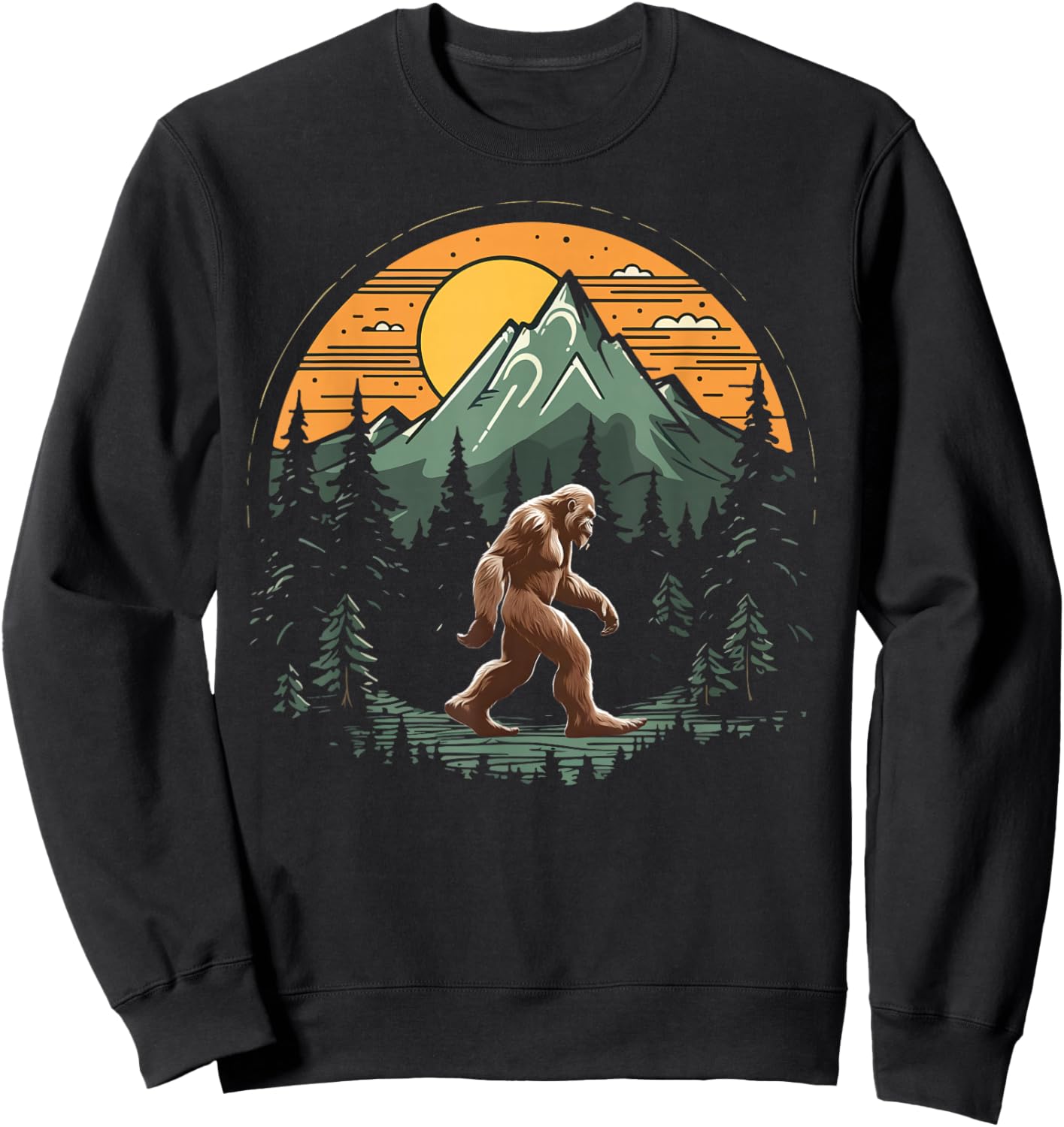 Bigfoot Believer Silhouette Sasquatch Hide And Seek Sweatshirt - Sweatshirt | Black