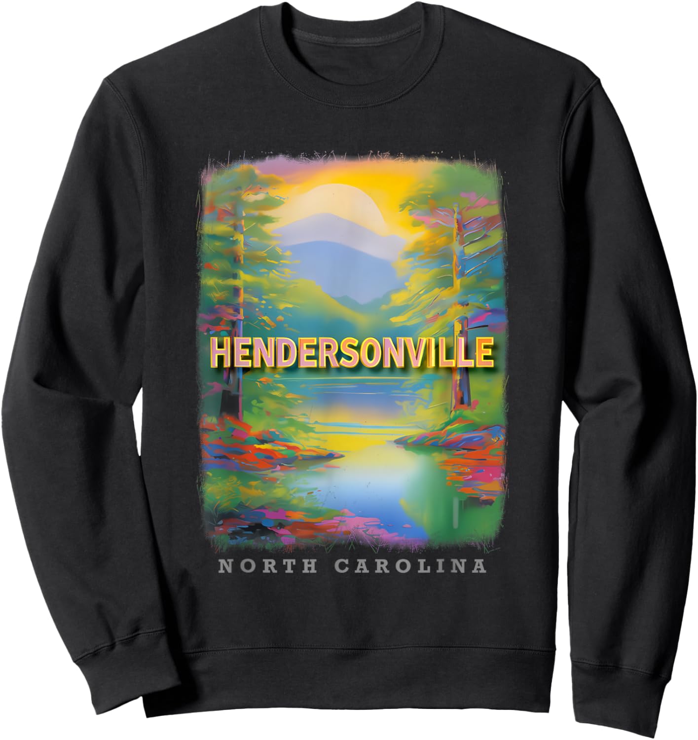 Hendersonville North Carolina NC Mountain Bliss SD484 Sweatshirt - Sweatshirt | Black