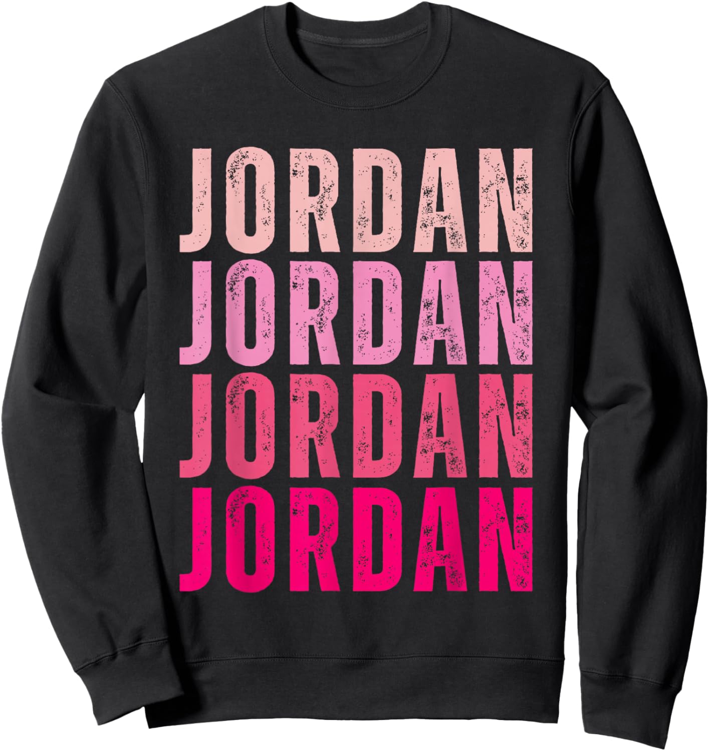 Jordan Personalized Name I Love Jordan Vintage Sweatshirt - Sweatshirt | Black