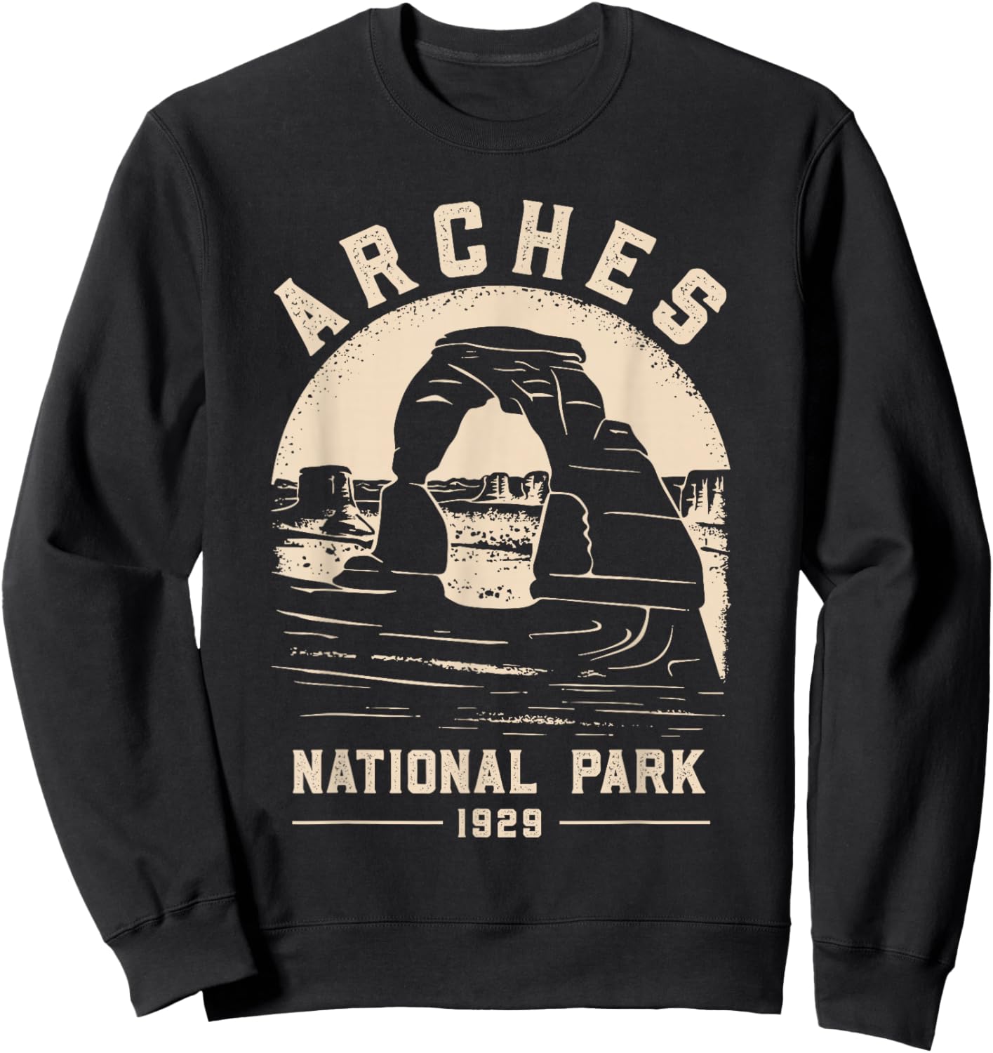 Arches National Park Vacation Travel Souvenir Sweatshirt - Sweatshirt | Black