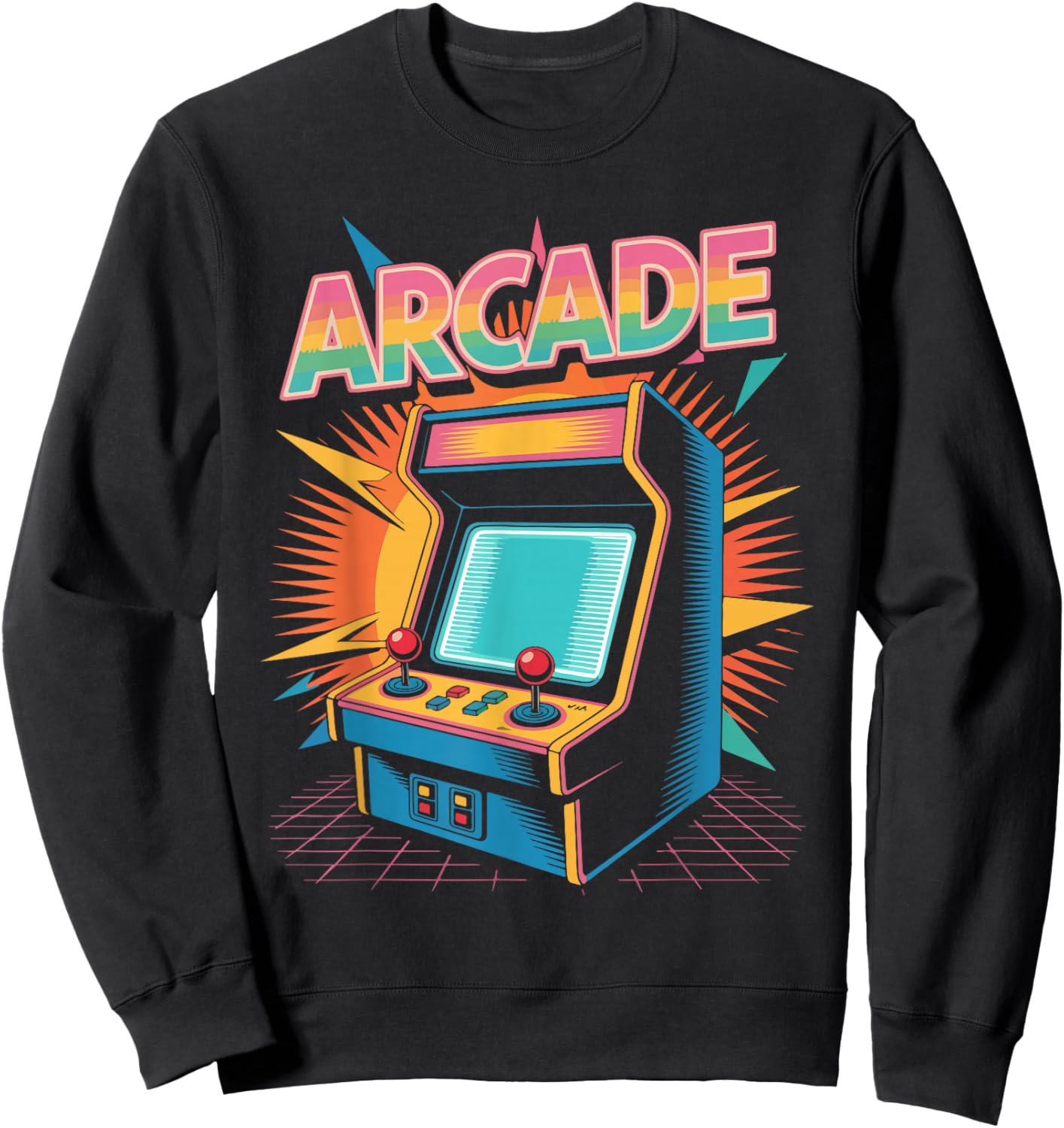 Arcade Retro Vibes Gaming Machine Fun Sweatshirt - Sweatshirt | Black