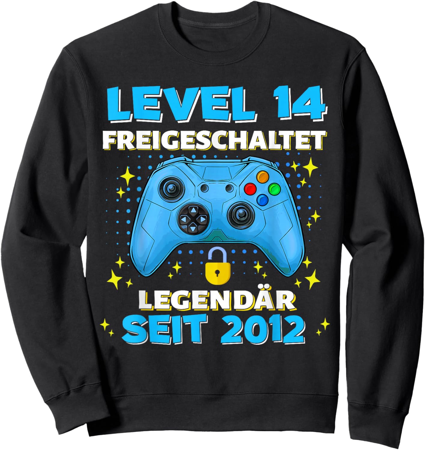 Level 14 Years Birthday Shirt Boy Gamer 2012 Birthday Sweatshirt - Sweatshirt | Black