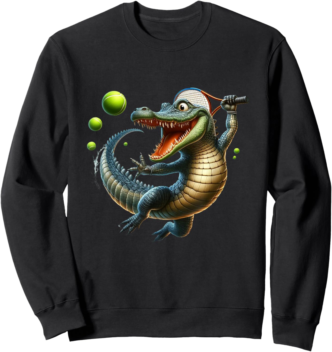 Tennis Clothing Tennis Player Crocodile Tennis Sweatshirt - Sweatshirt | Black